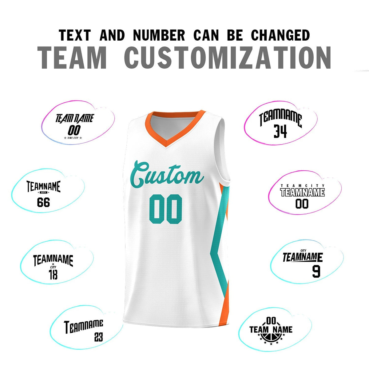 Custom White Side Rhombus Graffiti Pattern Kits Basketball Jersey|KXKSHOP