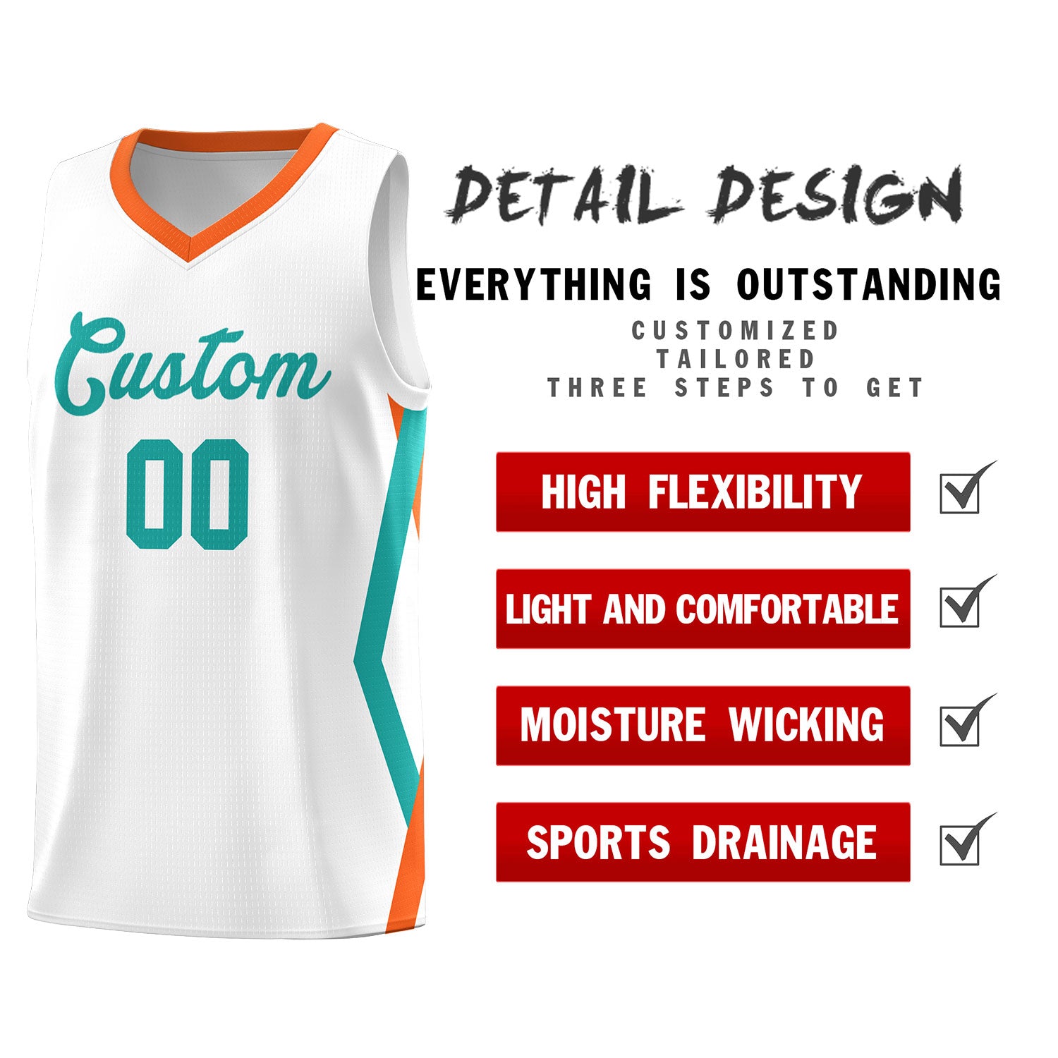 Custom White Side Rhombus Graffiti Pattern Kits Basketball Jersey|KXKSHOP