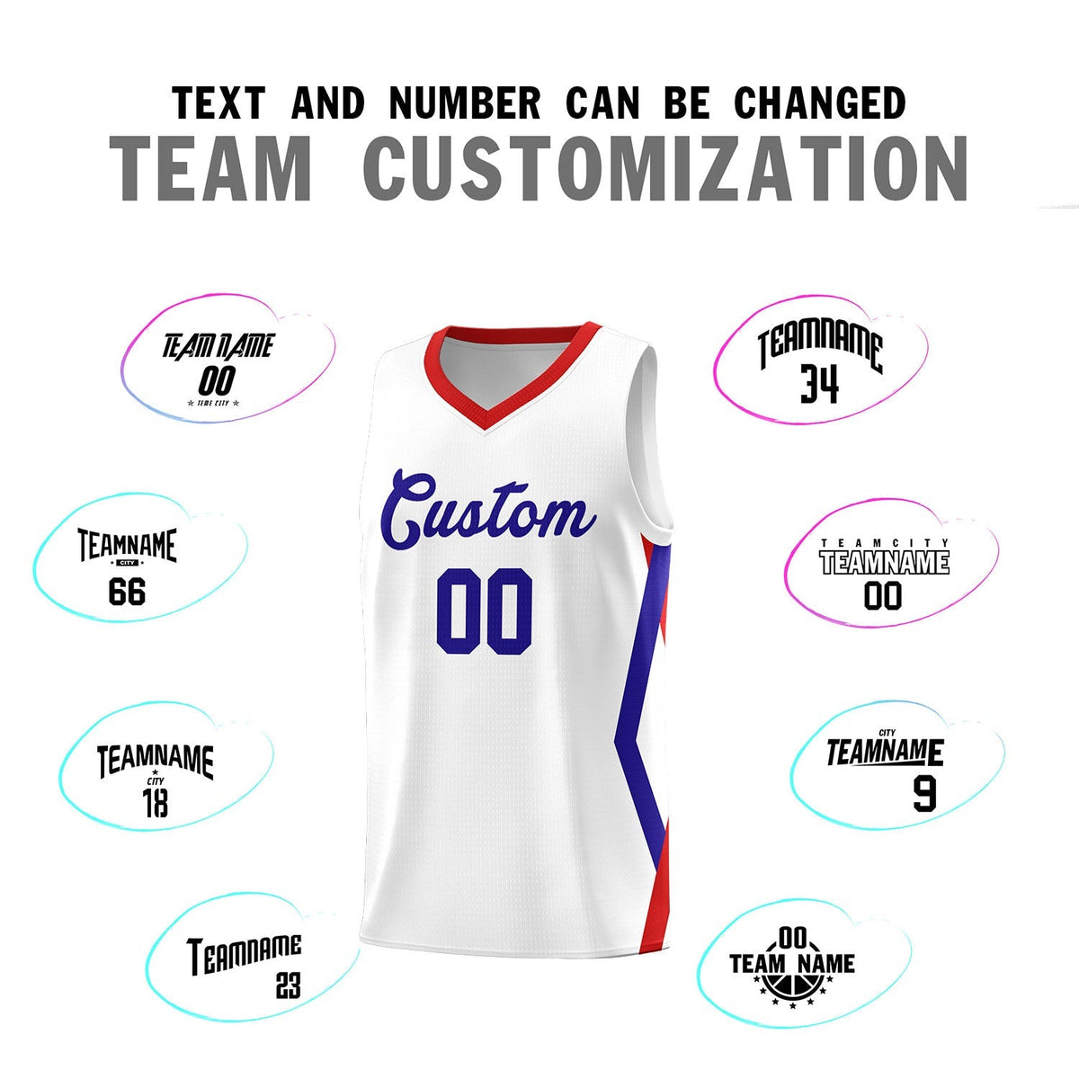 Custom White Side Rhombus Graffiti Pattern Kits Basketball Jersey|KXKSHOP