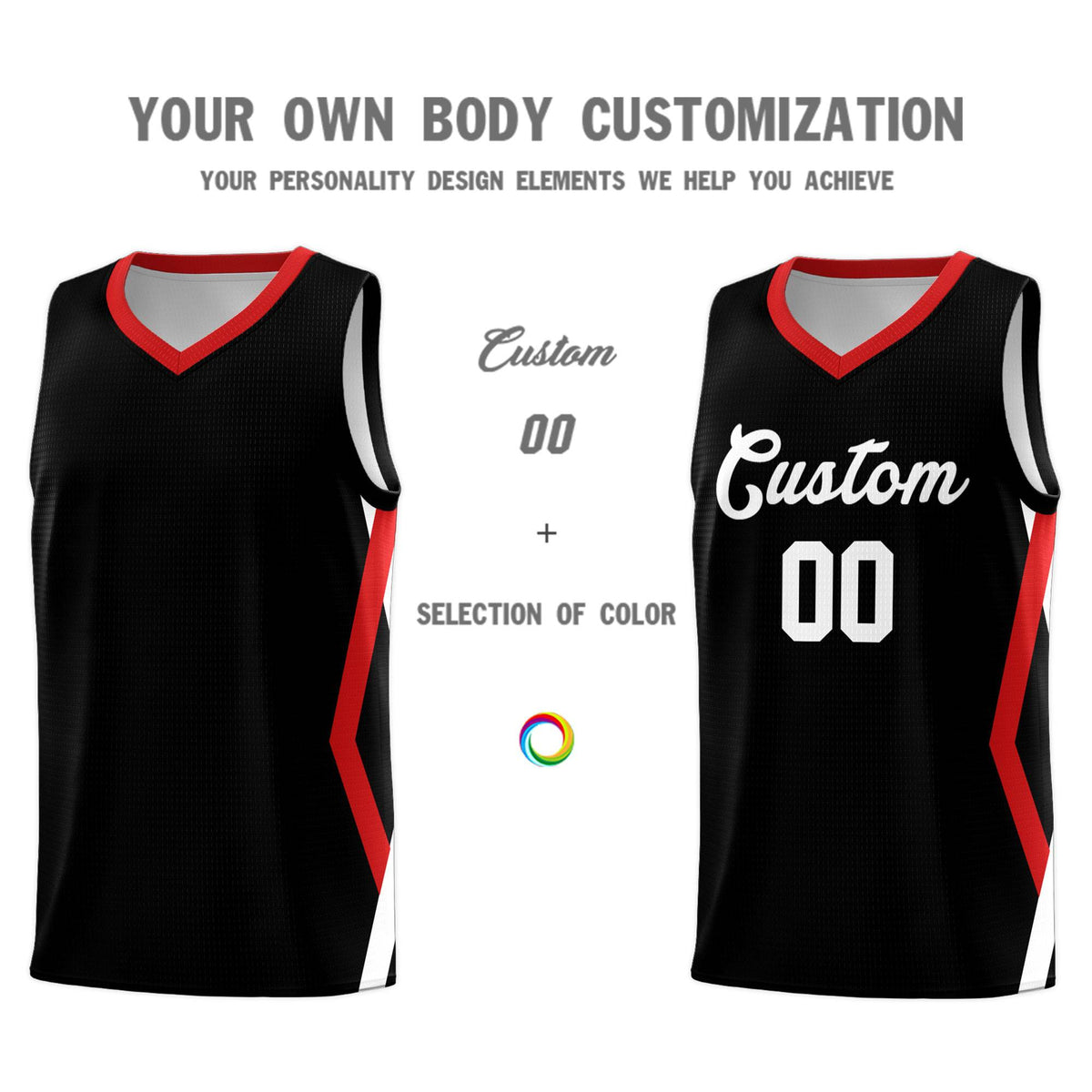 Custom Black Side Rhombus Graffiti Pattern Kits Basketball Jersey|KXKSHOP