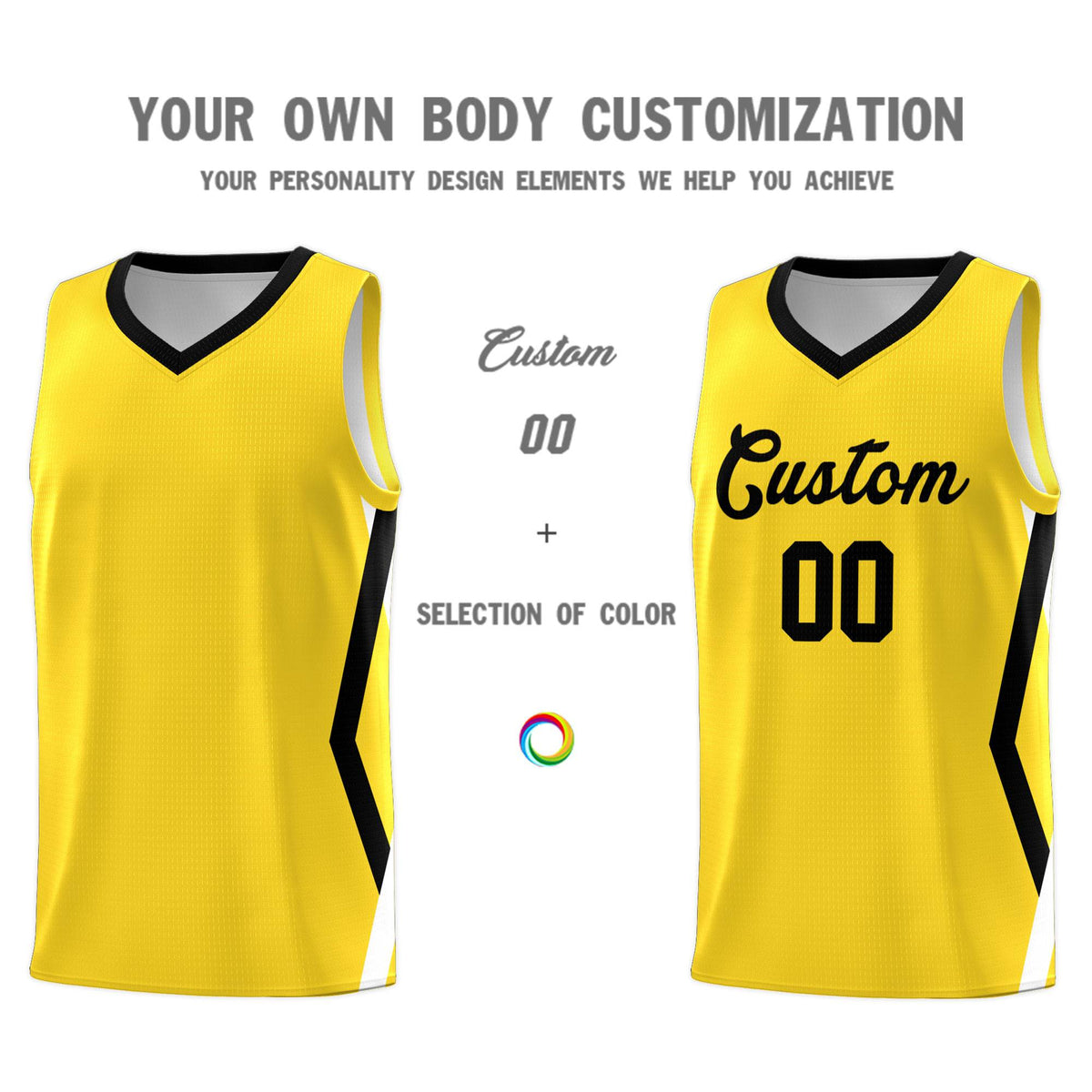 Custom Gold Side Rhombus Graffiti Pattern Kits Basketball Jersey|KXKSHOP