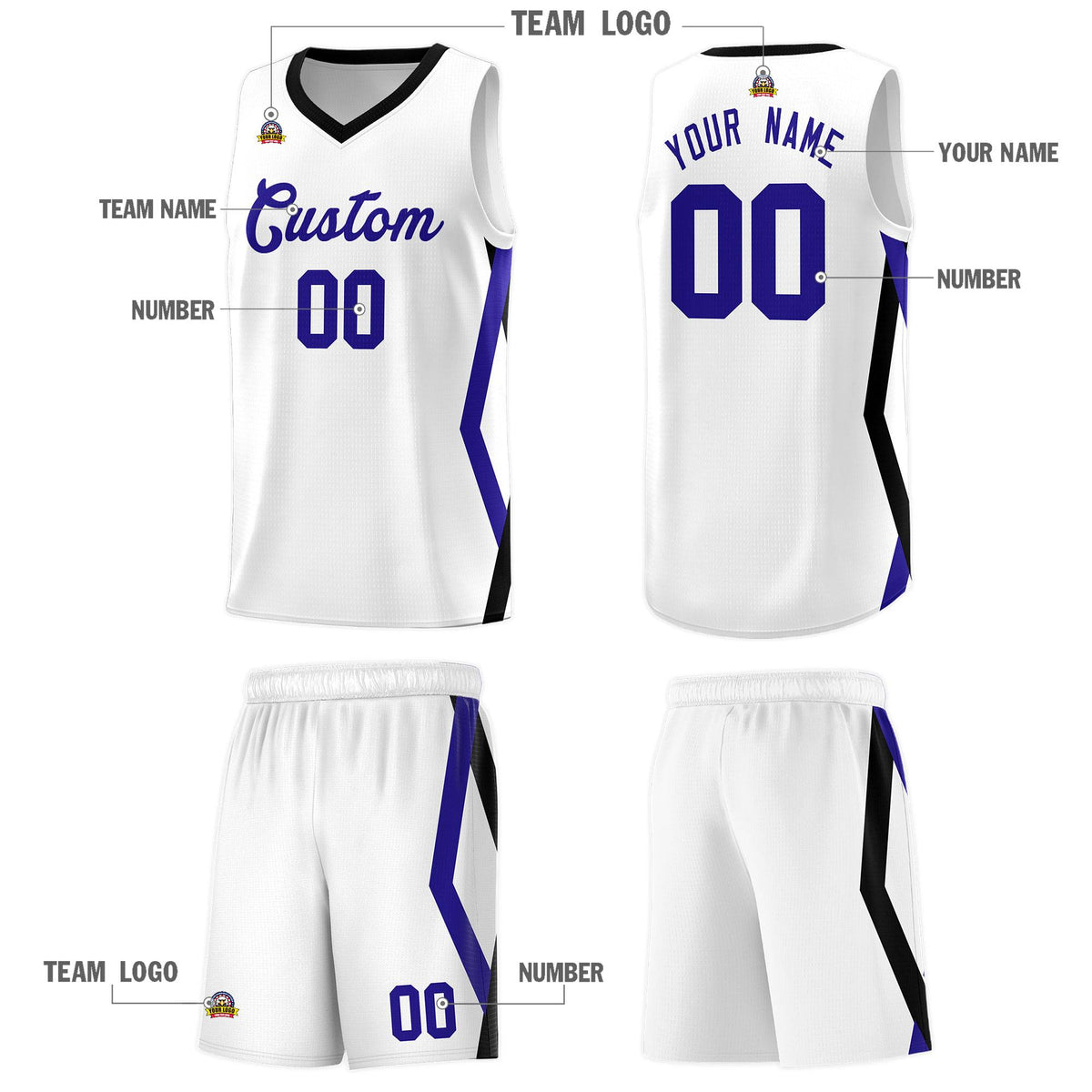 Custom White Side Rhombus Graffiti Pattern Kits Basketball Jersey|KXKSHOP