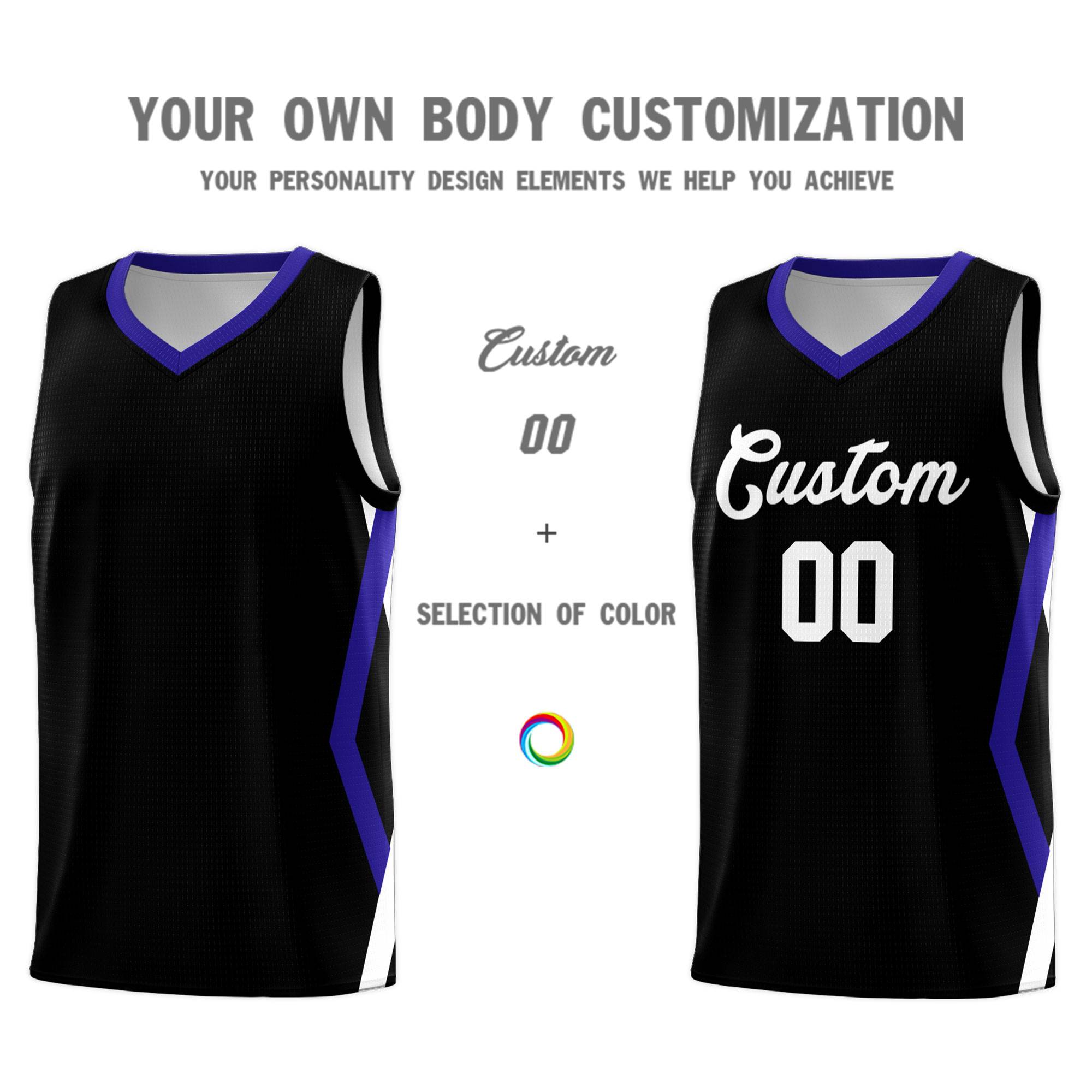 Custom Black Side Rhombus Graffiti Pattern Kits Basketball Jersey|KXKSHOP
