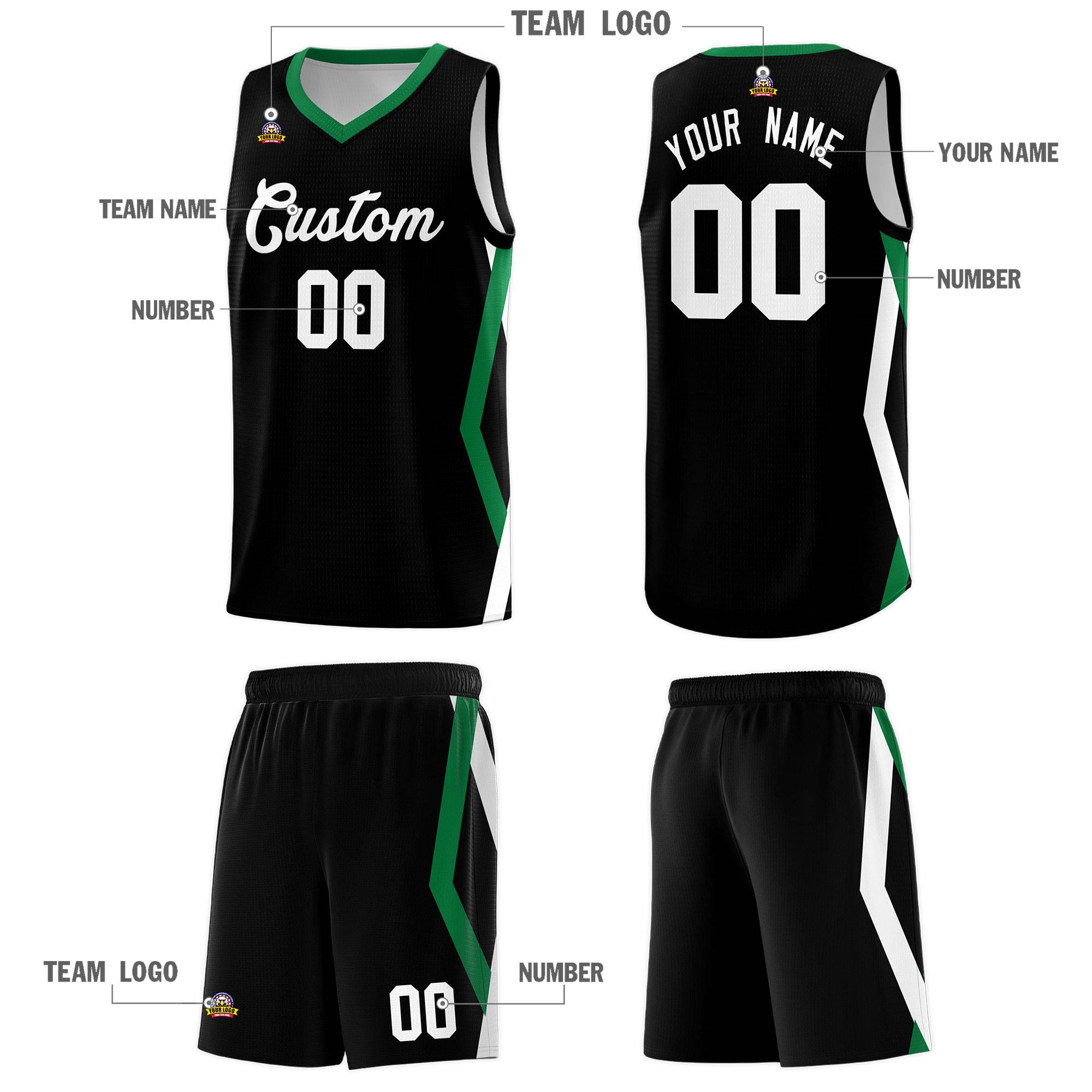 Custom Black Side Rhombus Graffiti Pattern Kits Basketball Jersey|KXKSHOP