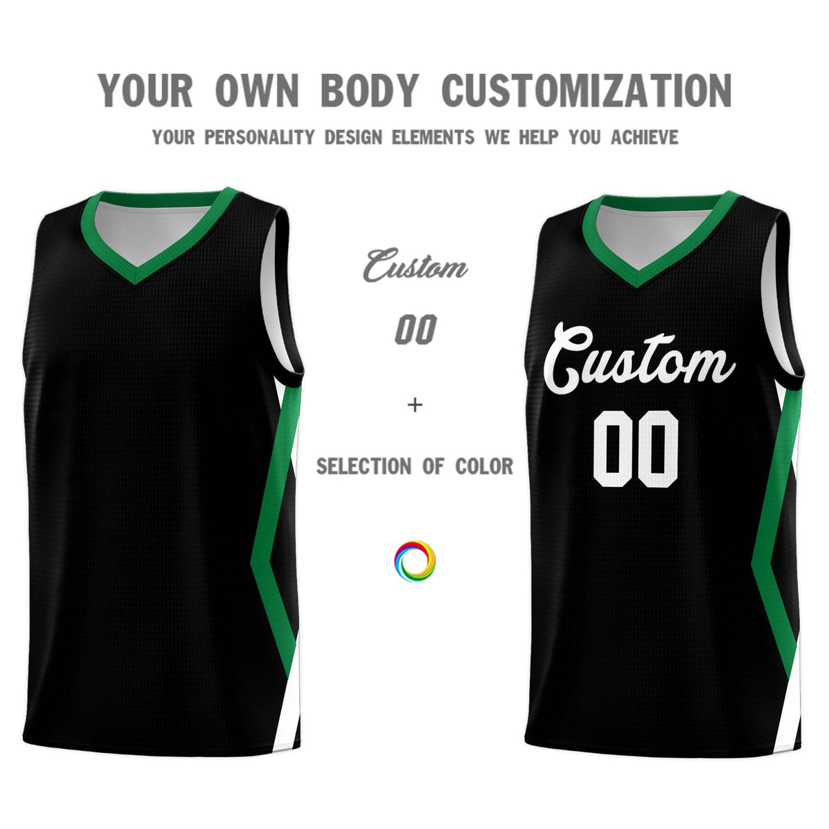 Custom Black Side Rhombus Graffiti Pattern Kits Basketball Jersey|KXKSHOP