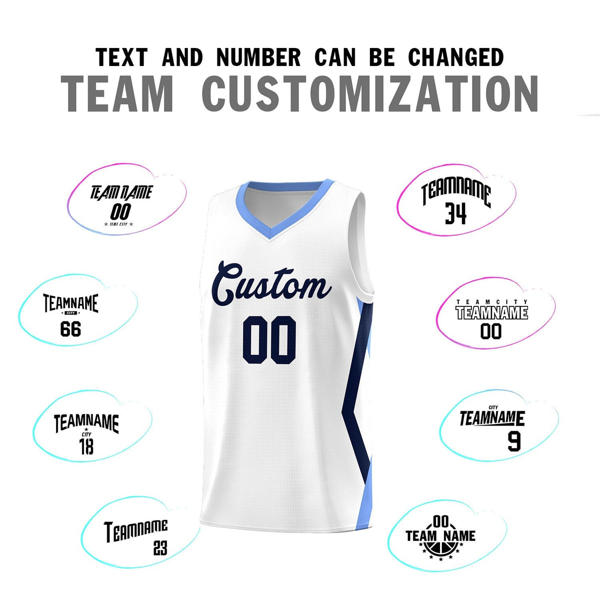 Custom White Side Rhombus Graffiti Pattern Kits Basketball Jersey|KXKSHOP