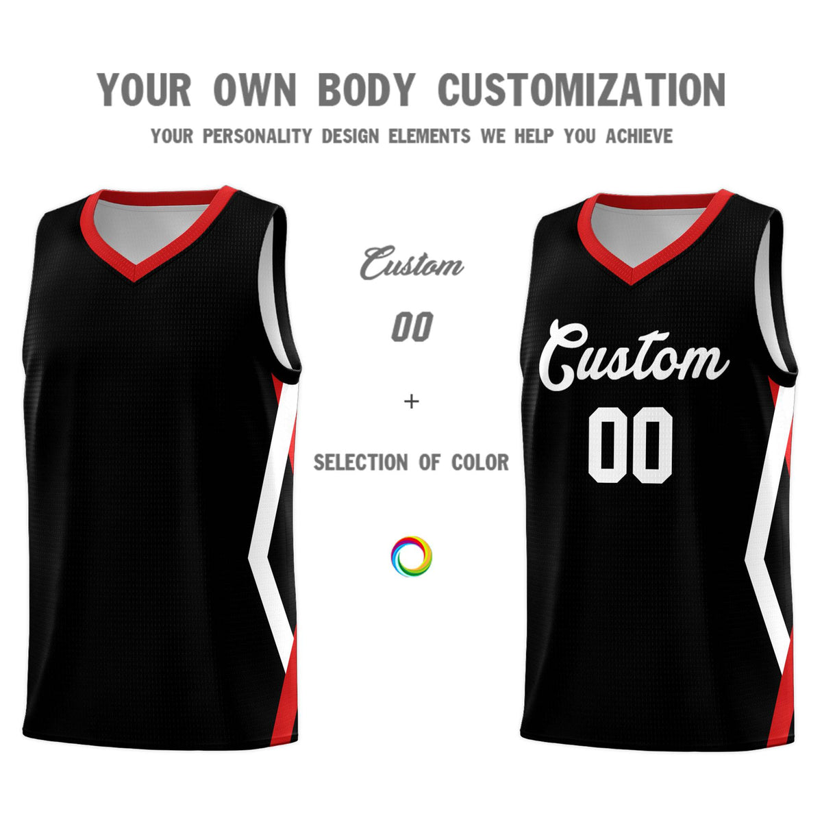Custom Black Side Rhombus Graffiti Pattern Kits Basketball Jersey|KXKSHOP