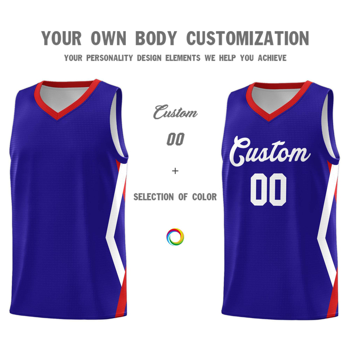 Custom Royal Side Rhombus Graffiti Pattern Kits Basketball Jersey|KXKSHOP