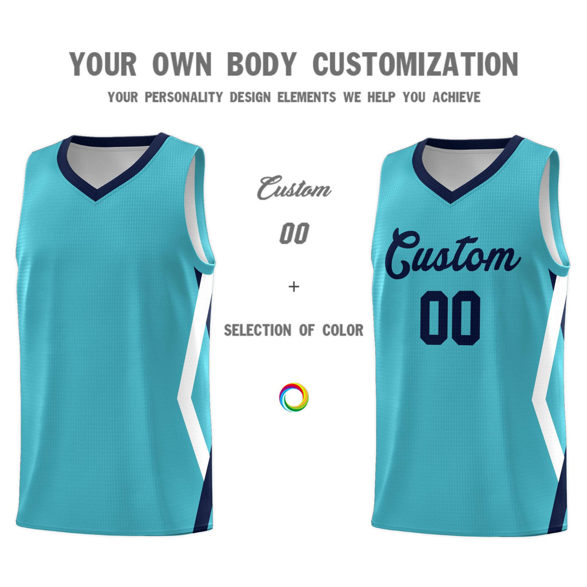 Custom Sky Blue Side Rhombus Graffiti Pattern Kits Basketball Jersey|KXKSHOP