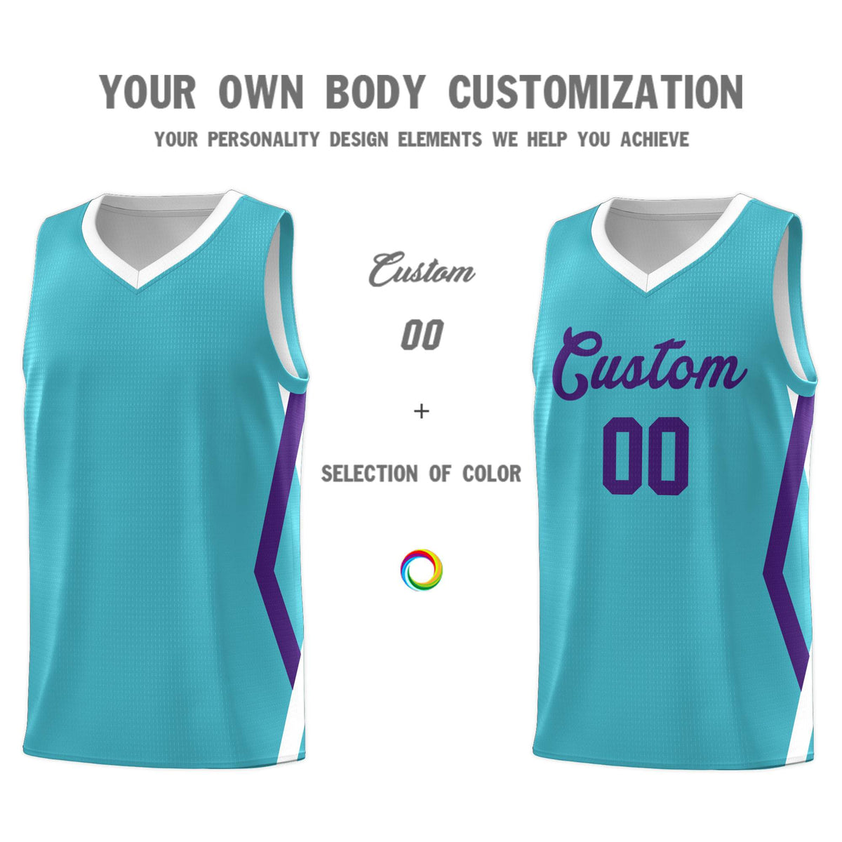 Custom Sky Blue Side Rhombus Graffiti Pattern Kits Basketball Jersey|KXKSHOP