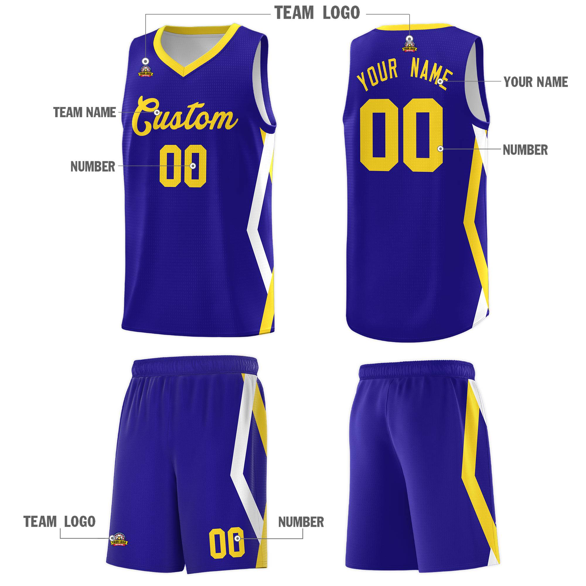 Custom Royal Side Rhombus Graffiti Pattern Kits Basketball Jersey|KXKSHOP