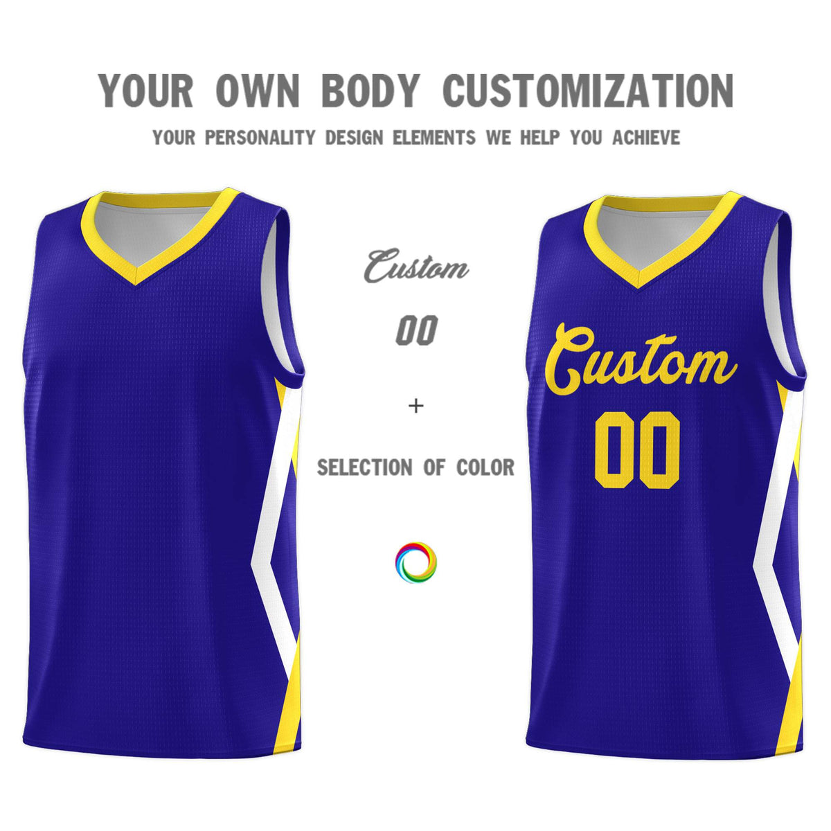 Custom Royal Side Rhombus Graffiti Pattern Kits Basketball Jersey|KXKSHOP