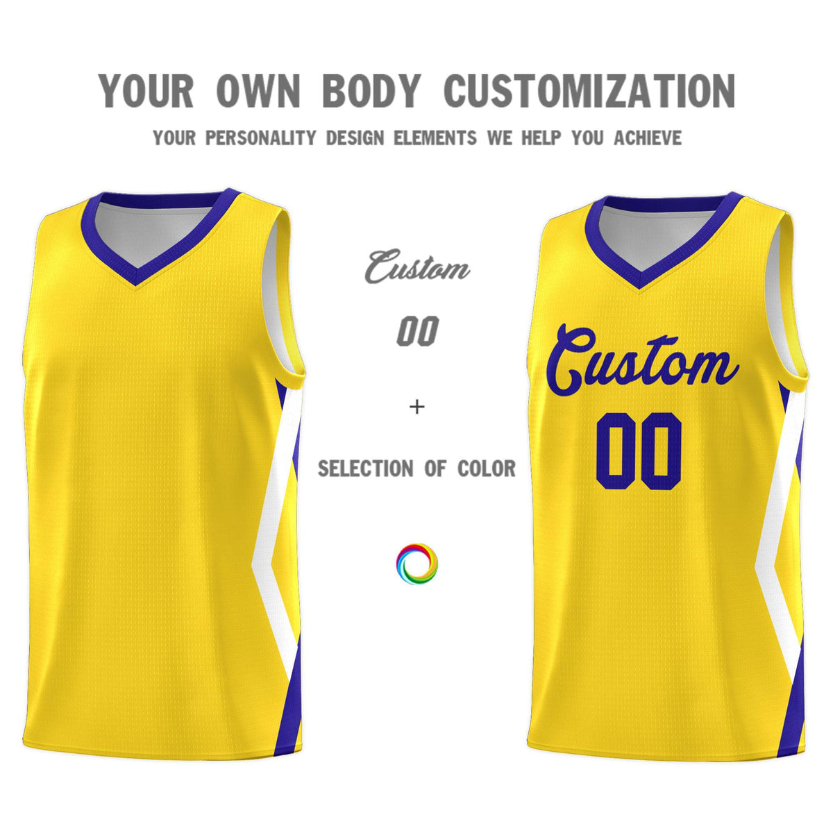 Custom Gold Side Rhombus Graffiti Pattern Kits Basketball Jersey|KXKSHOP