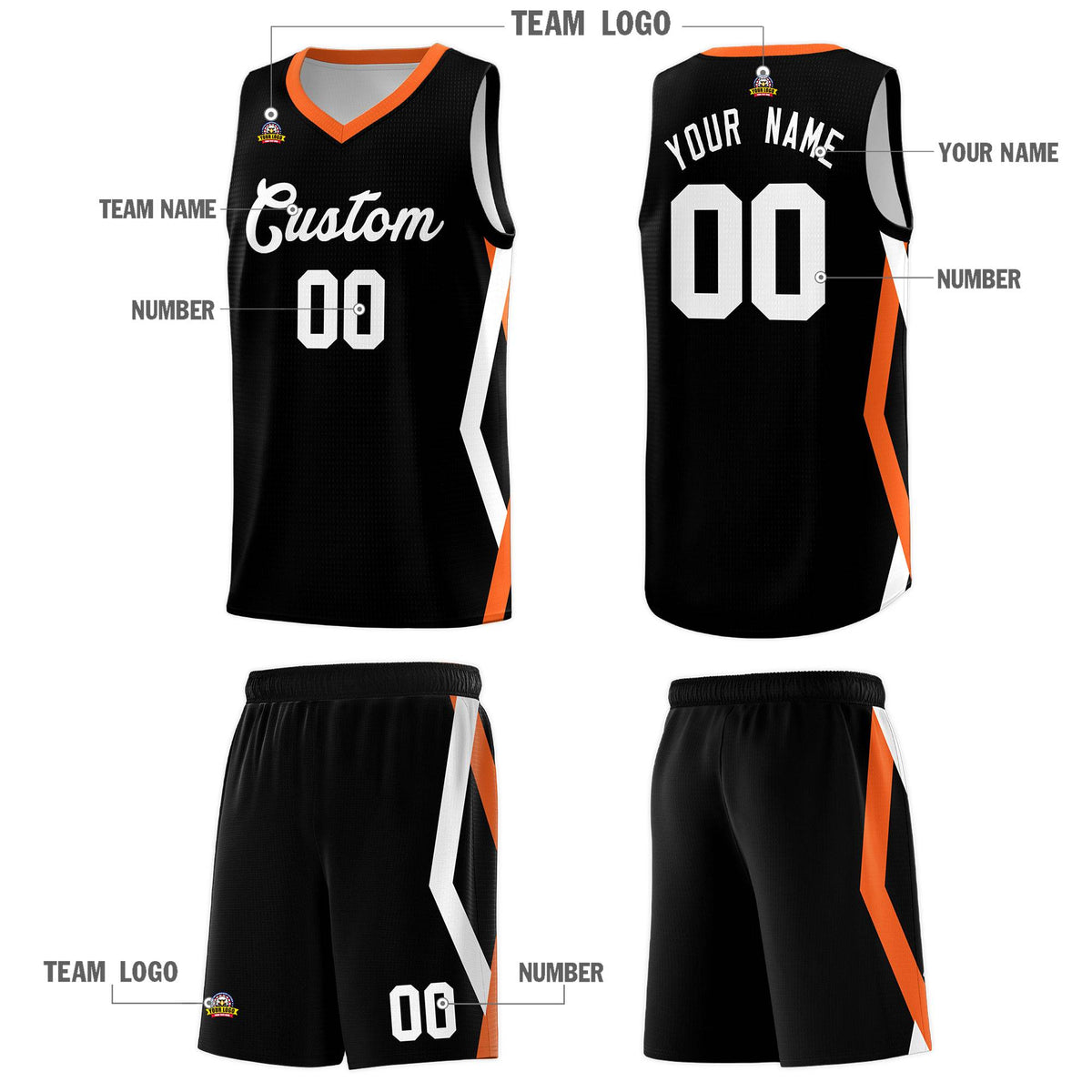 Custom Black Side Rhombus Graffiti Pattern Kits Basketball Jersey|KXKSHOP
