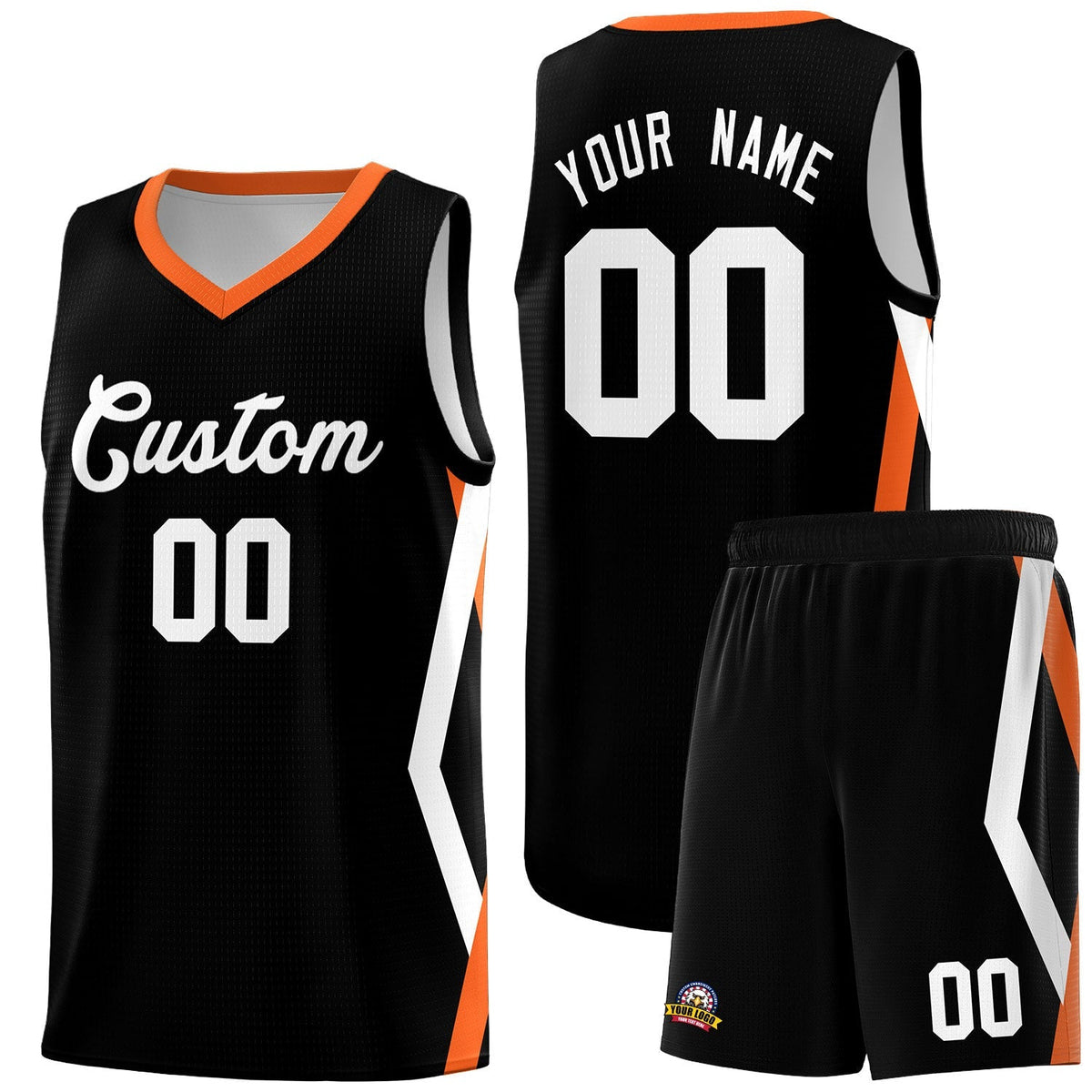 Custom Black Side Rhombus Graffiti Pattern Kits Basketball Jersey|KXKSHOP