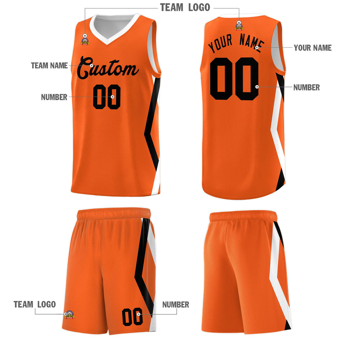 Custom Orange Side Rhombus Graffiti Pattern Kits Basketball Jersey|KXKSHOP