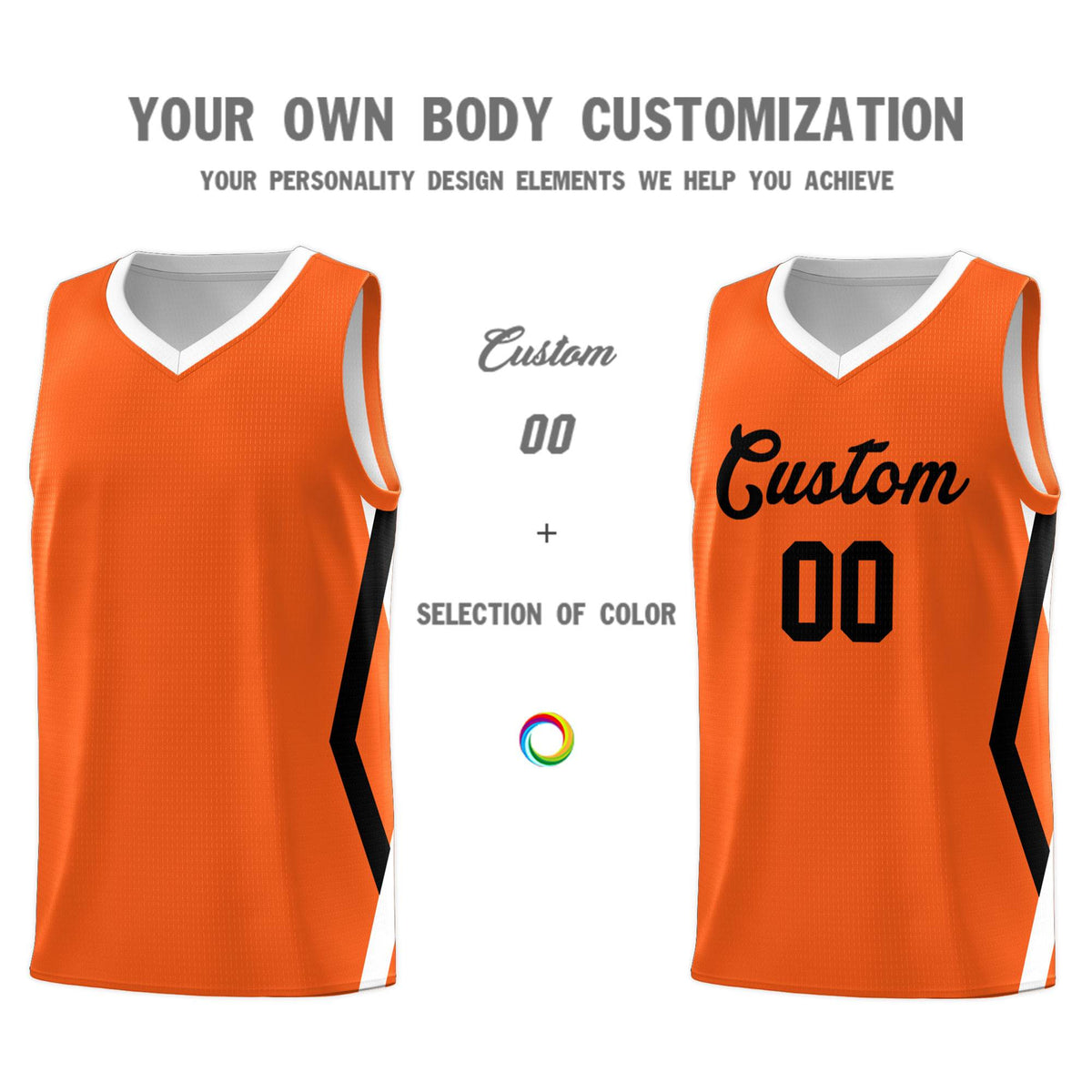 Custom Orange Side Rhombus Graffiti Pattern Kits Basketball Jersey|KXKSHOP