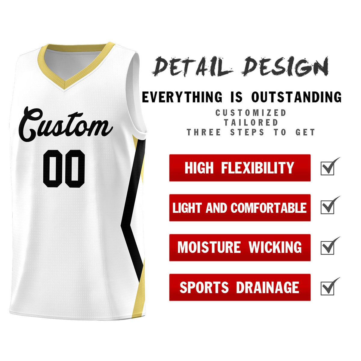 Custom White Side Rhombus Graffiti Pattern Kits Basketball Jersey|KXKSHOP