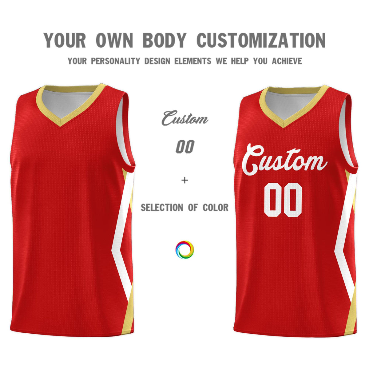 Custom Red Side Rhombus Graffiti Pattern Kits Basketball Jersey|KXKSHOP