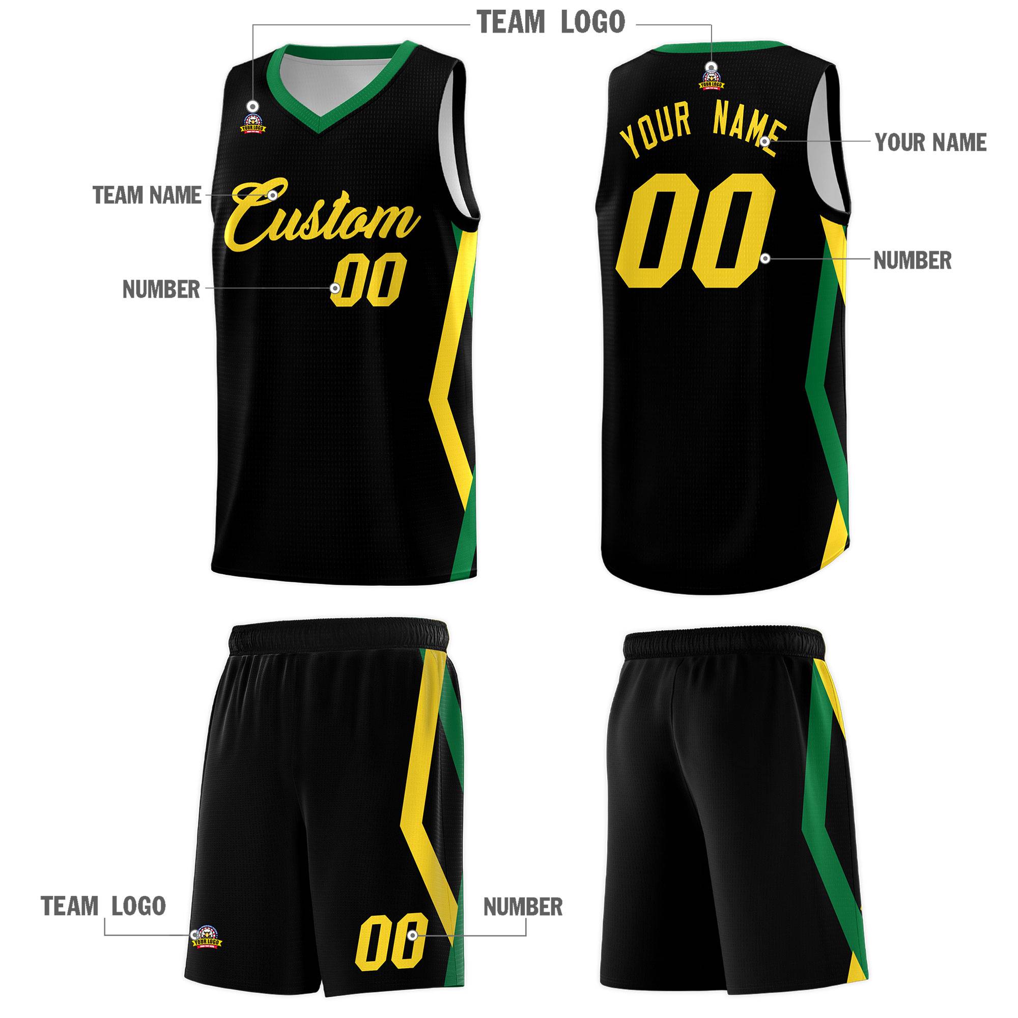 Custom Black Side Rhombus Graffiti Pattern Kits Basketball Jersey|KXKSHOP