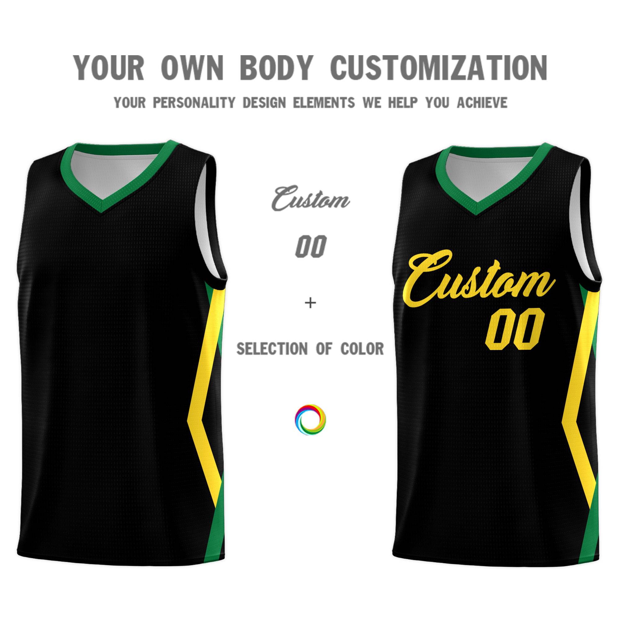Custom Black Side Rhombus Graffiti Pattern Kits Basketball Jersey|KXKSHOP