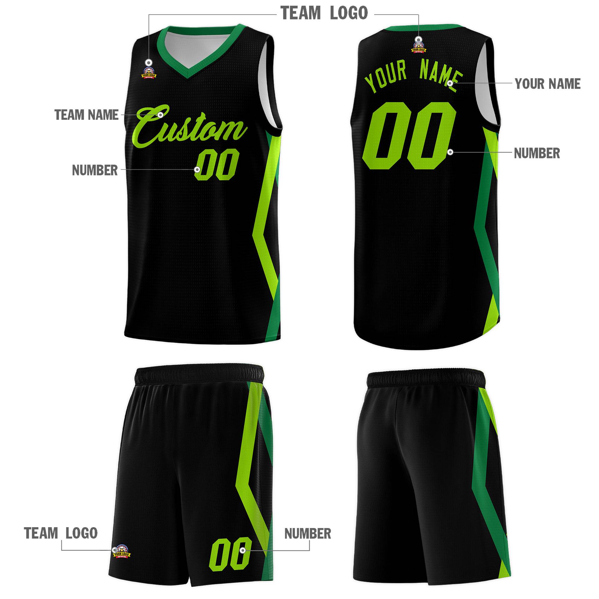 Custom Black Side Rhombus Graffiti Pattern Kits Basketball Jersey|KXKSHOP