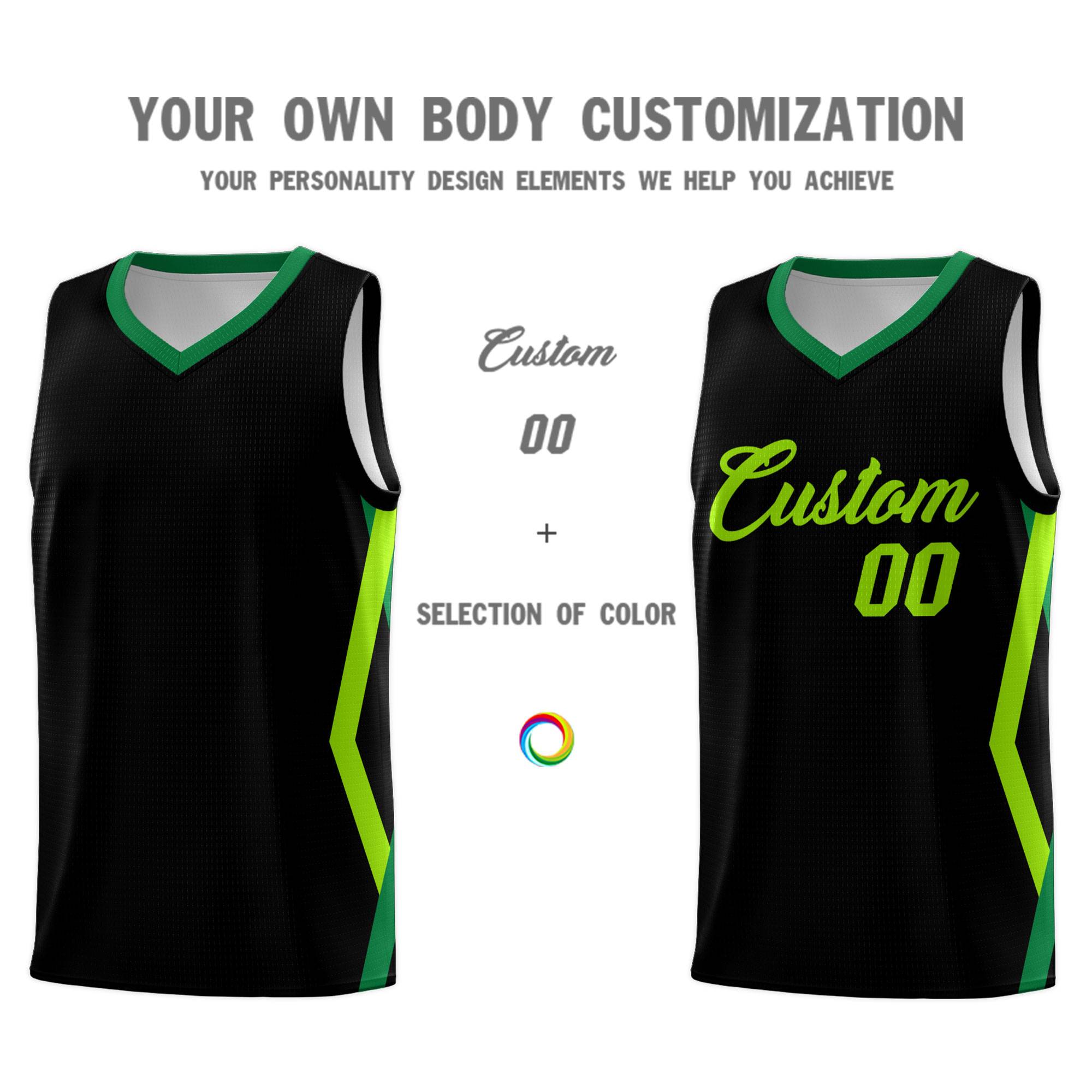 Custom Black Side Rhombus Graffiti Pattern Kits Basketball Jersey|KXKSHOP