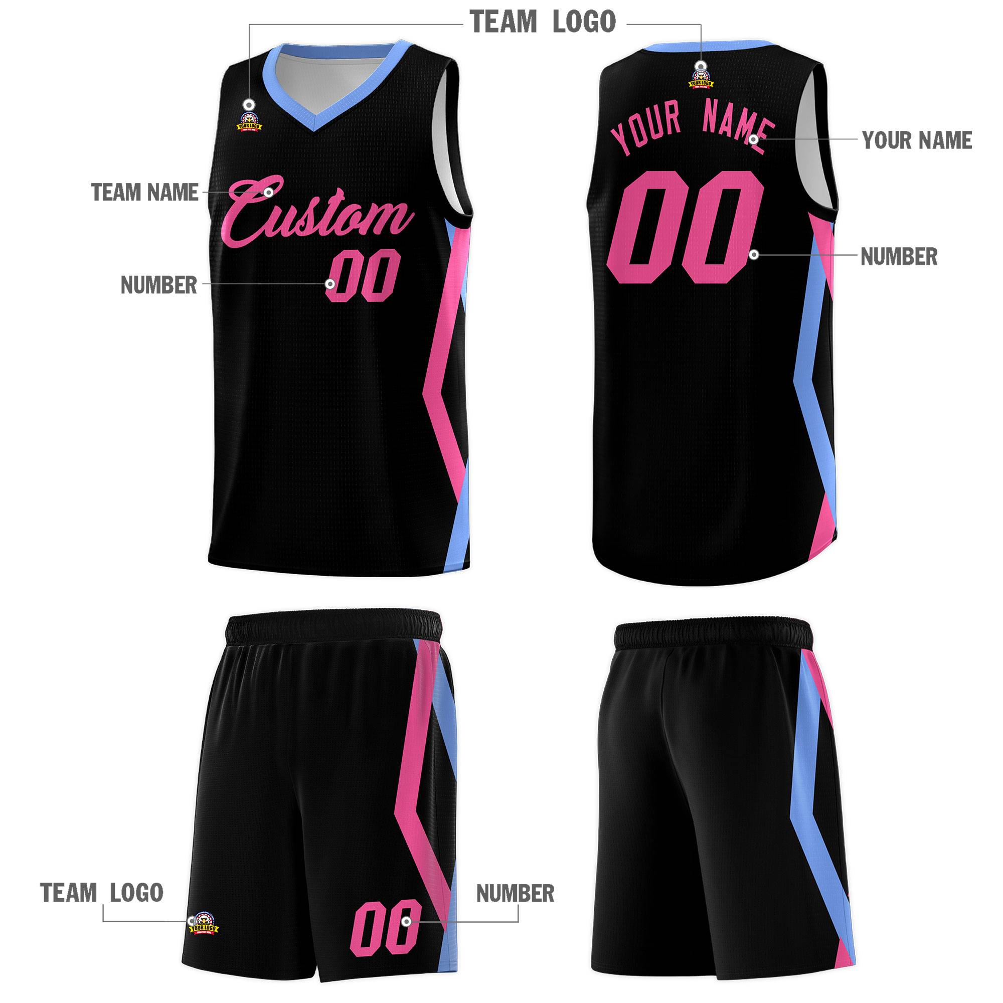 Custom Black Side Rhombus Graffiti Pattern Kits Basketball Jersey|KXKSHOP