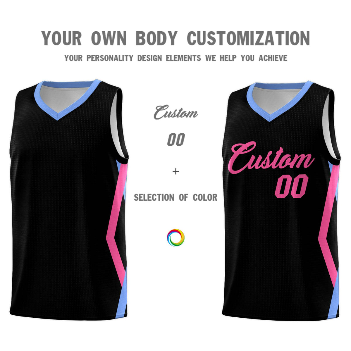 Custom Black Side Rhombus Graffiti Pattern Kits Basketball Jersey|KXKSHOP