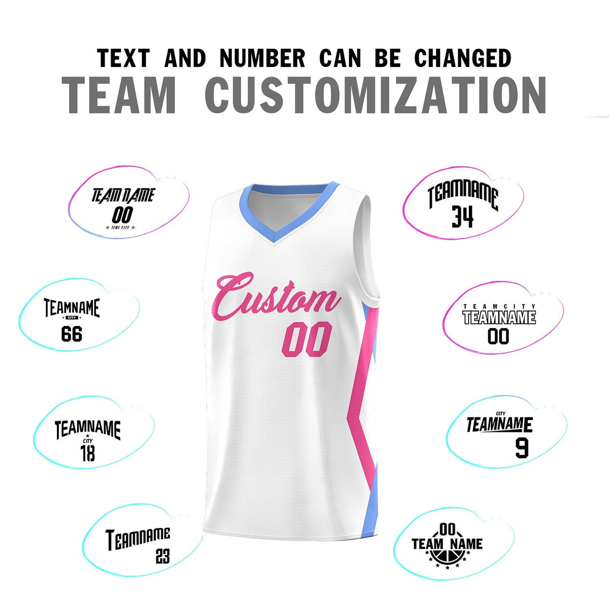 Custom White Side Rhombus Graffiti Pattern Kits Basketball Jersey|KXKSHOP