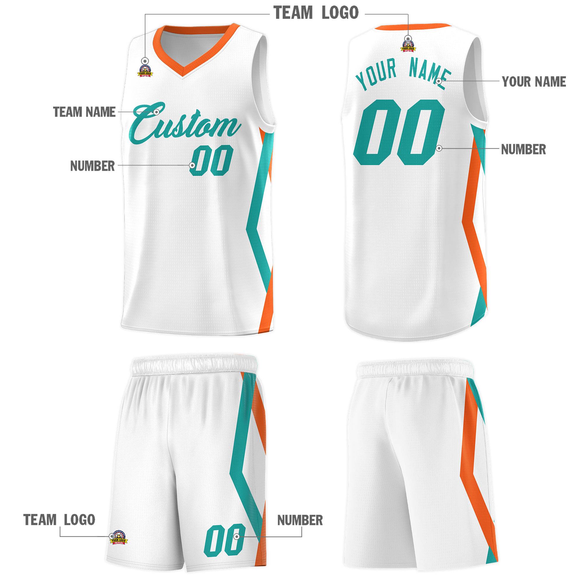 Custom White Side Rhombus Graffiti Pattern Kits Basketball Jersey|KXKSHOP