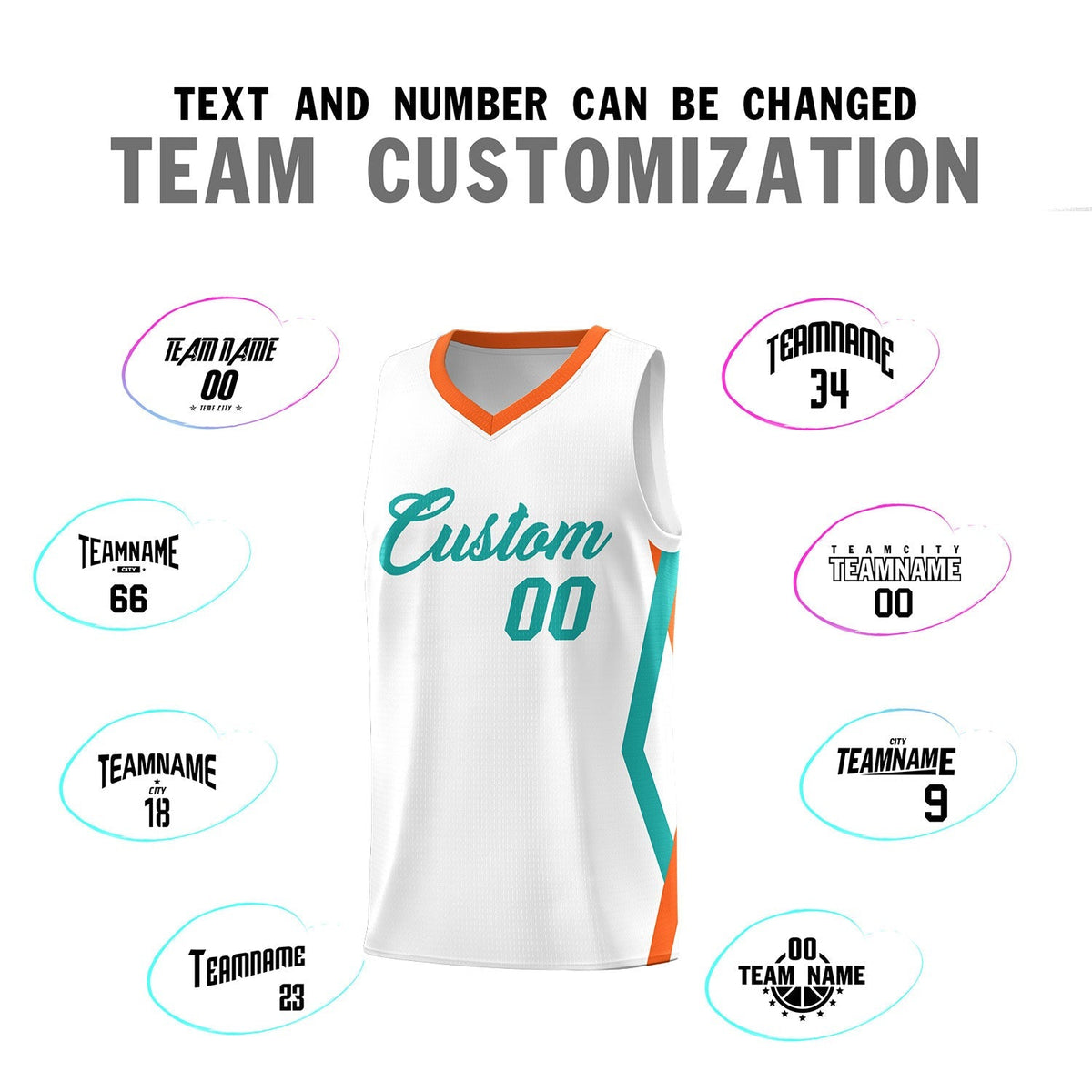 Custom White Side Rhombus Graffiti Pattern Kits Basketball Jersey|KXKSHOP