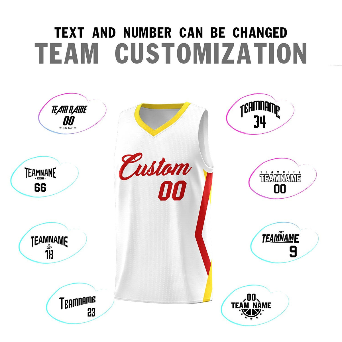Custom White Side Rhombus Graffiti Pattern Kits Basketball Jersey|KXKSHOP