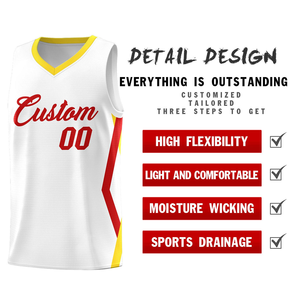 Custom White Side Rhombus Graffiti Pattern Kits Basketball Jersey|KXKSHOP