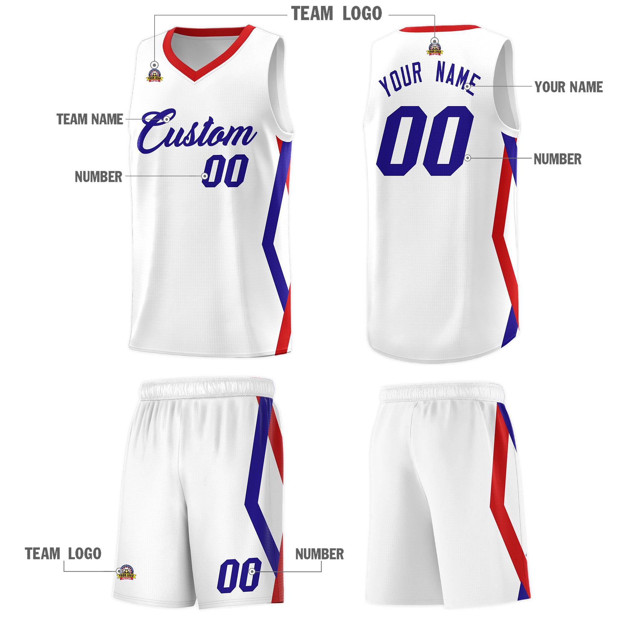 Custom White Side Rhombus Graffiti Pattern Kits Basketball Jersey|KXKSHOP
