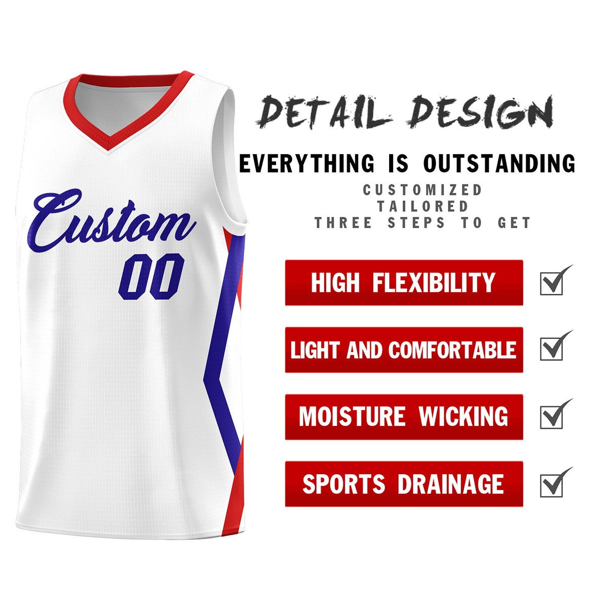 Custom White Side Rhombus Graffiti Pattern Kits Basketball Jersey|KXKSHOP