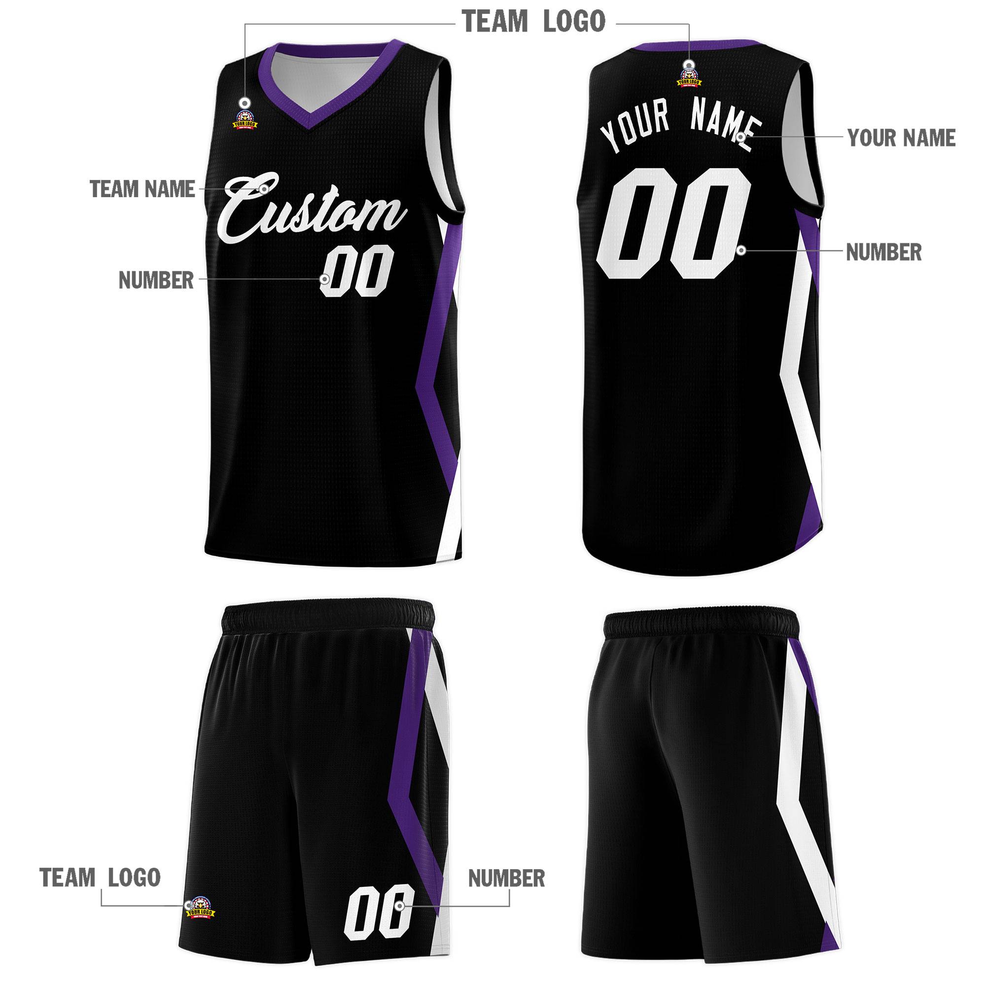 Custom Black Side Rhombus Graffiti Pattern Kits Basketball Jersey|KXKSHOP