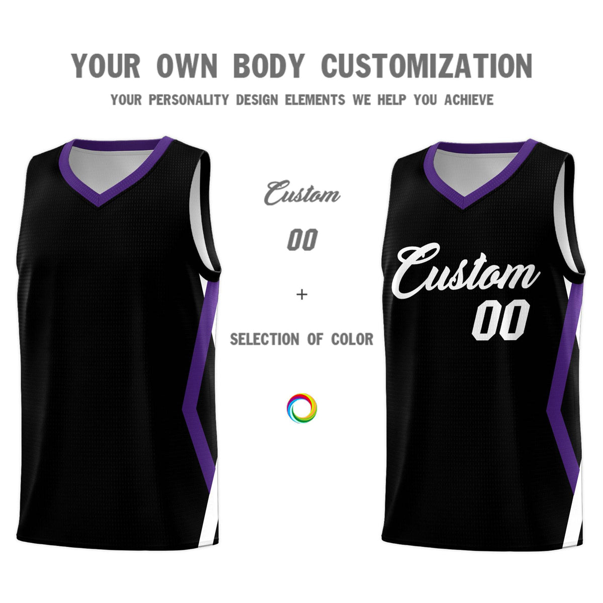 Custom Black Side Rhombus Graffiti Pattern Kits Basketball Jersey|KXKSHOP