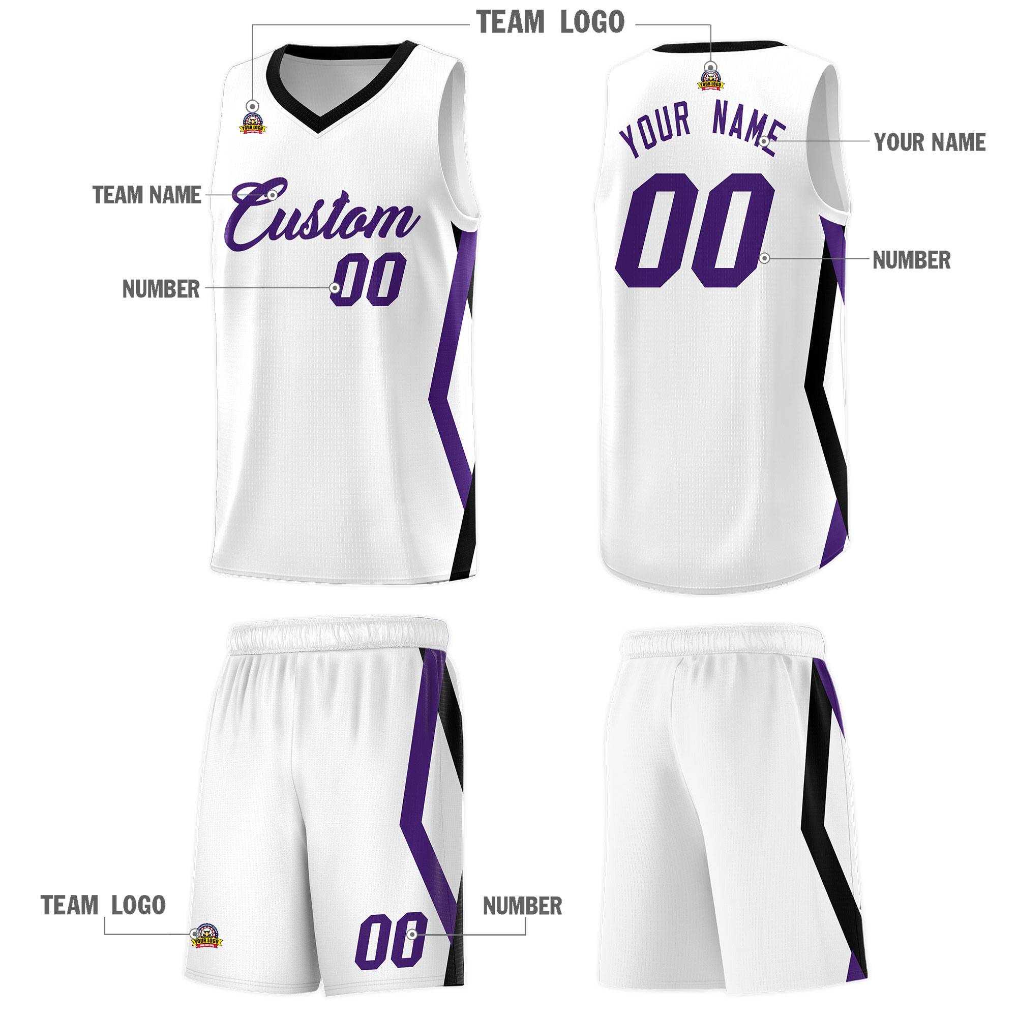 Custom White Side Rhombus Graffiti Pattern Kits Basketball Jersey|KXKSHOP