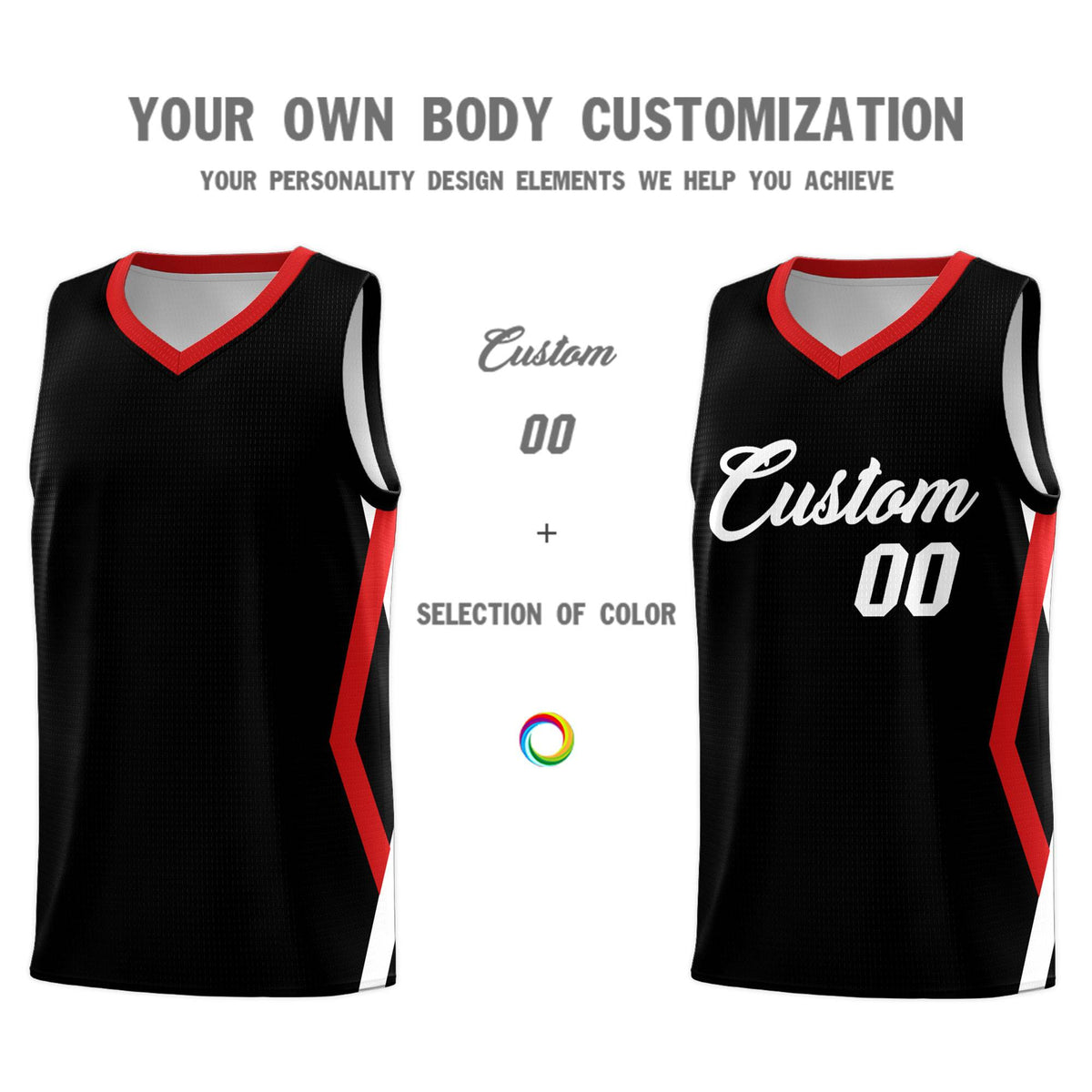 Custom Black Side Rhombus Graffiti Pattern Kits Basketball Jersey|KXKSHOP