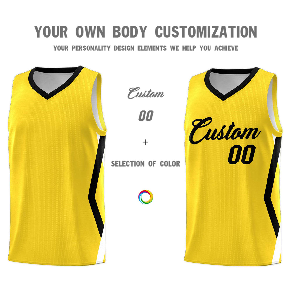 Custom Gold Side Rhombus Graffiti Pattern Kits Basketball Jersey|KXKSHOP