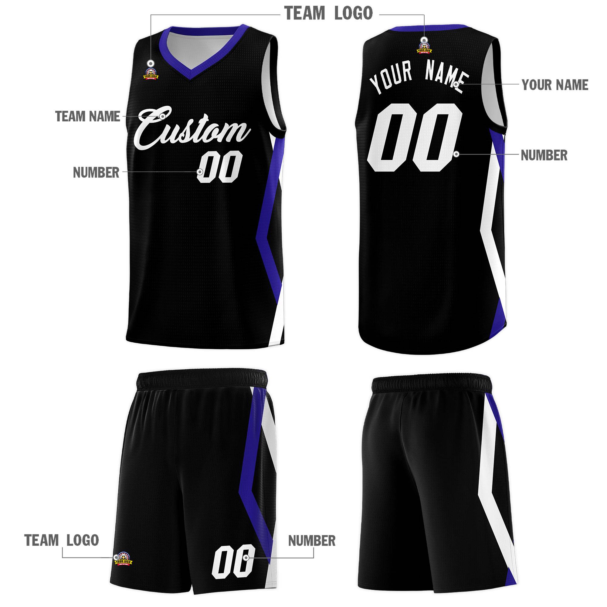Custom Black Side Rhombus Graffiti Pattern Kits Basketball Jersey|KXKSHOP