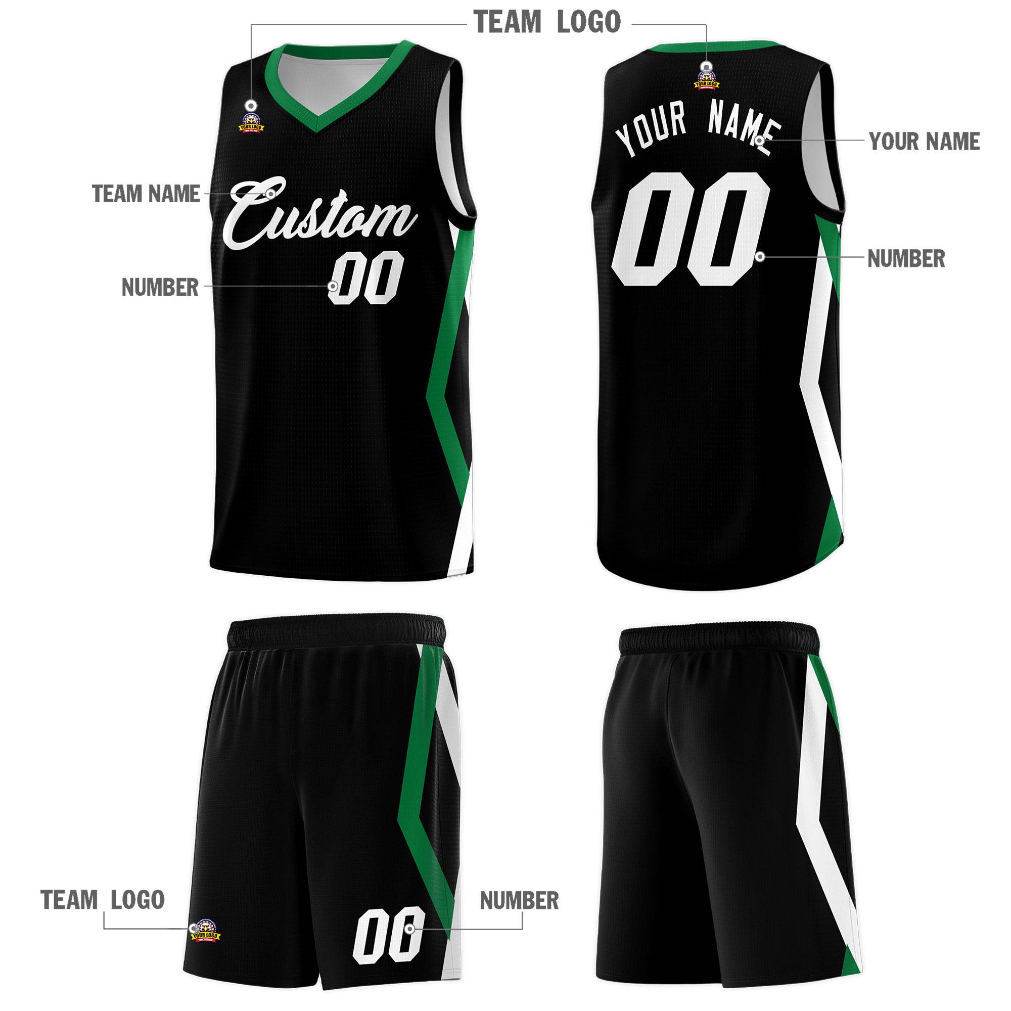 Custom Black Side Rhombus Graffiti Pattern Kits Basketball Jersey|KXKSHOP