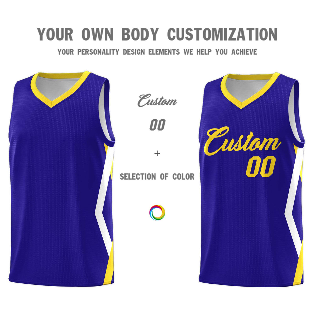 Custom Royal Side Rhombus Graffiti Pattern Kits Basketball Jersey|KXKSHOP