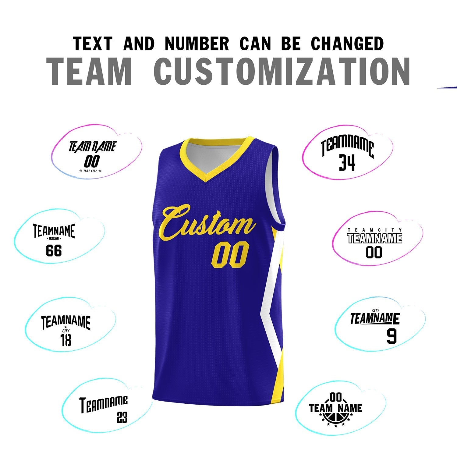 Custom Royal Side Rhombus Graffiti Pattern Kits Basketball Jersey|KXKSHOP