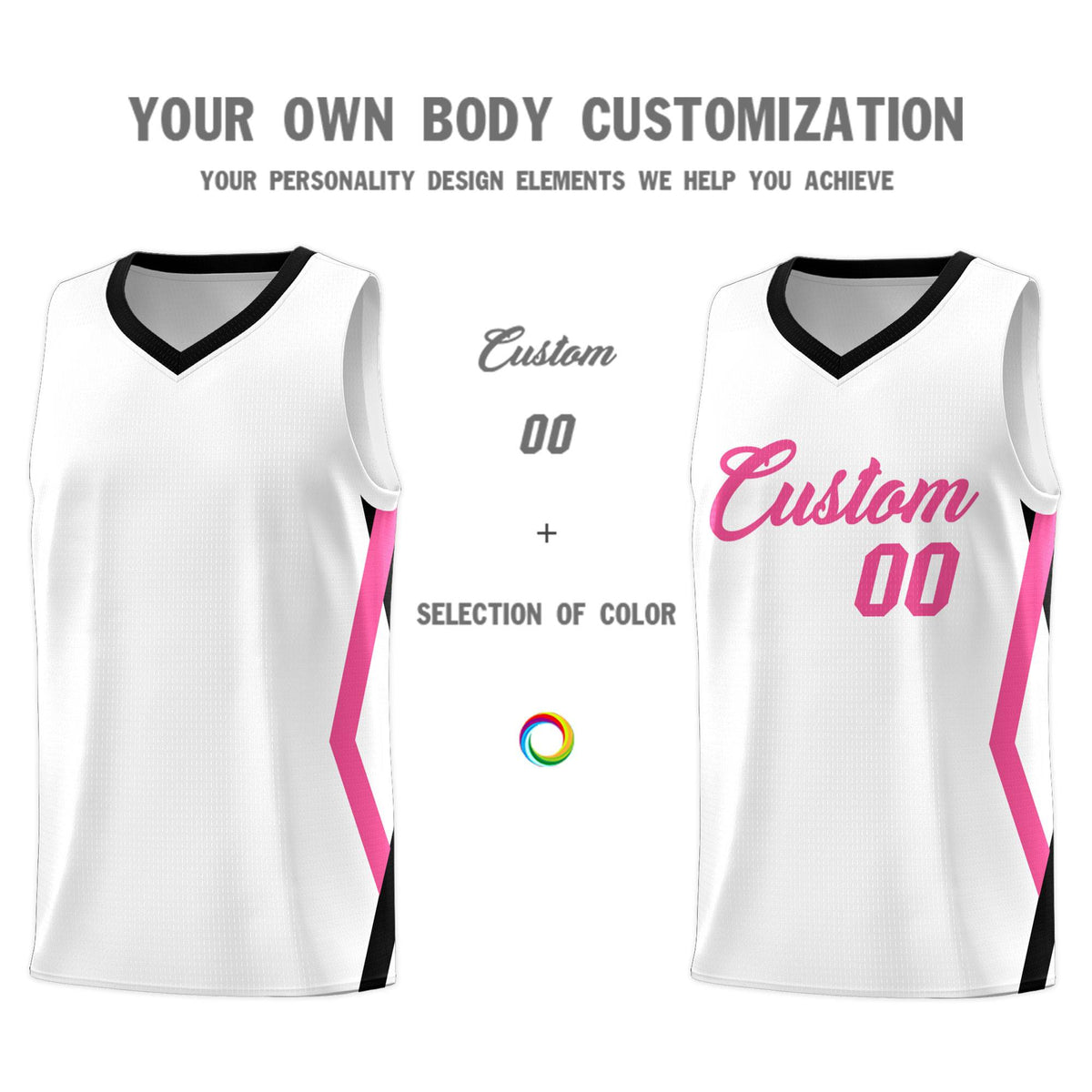 Custom White Side Rhombus Graffiti Pattern Kits Basketball Jersey|KXKSHOP