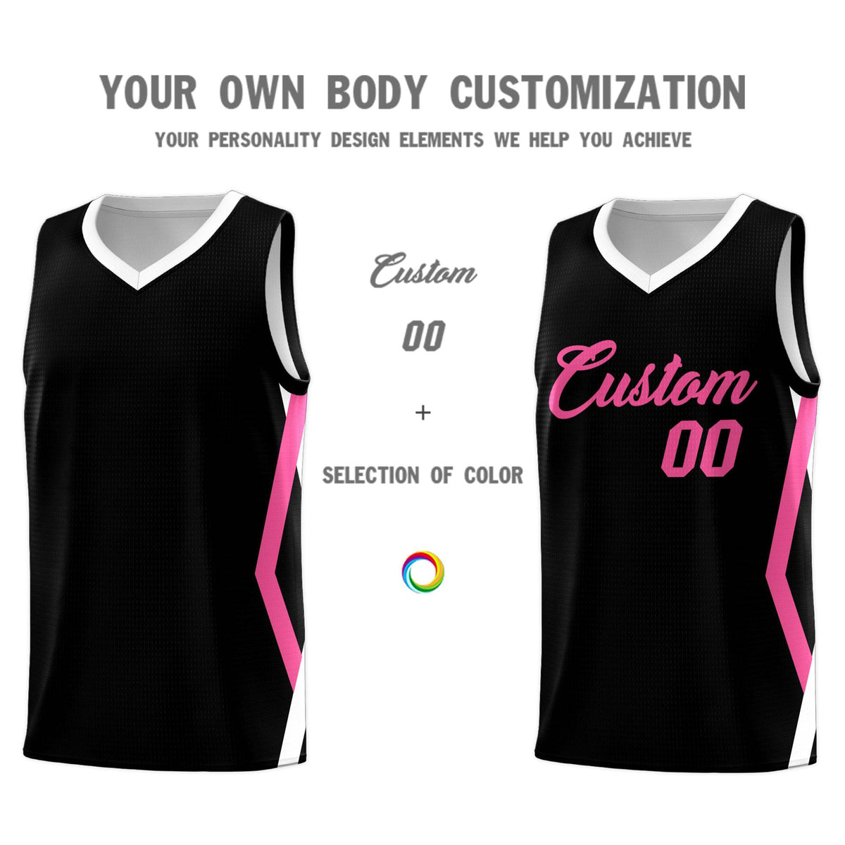 Custom Black Side Rhombus Graffiti Pattern Kits Basketball Jersey|KXKSHOP