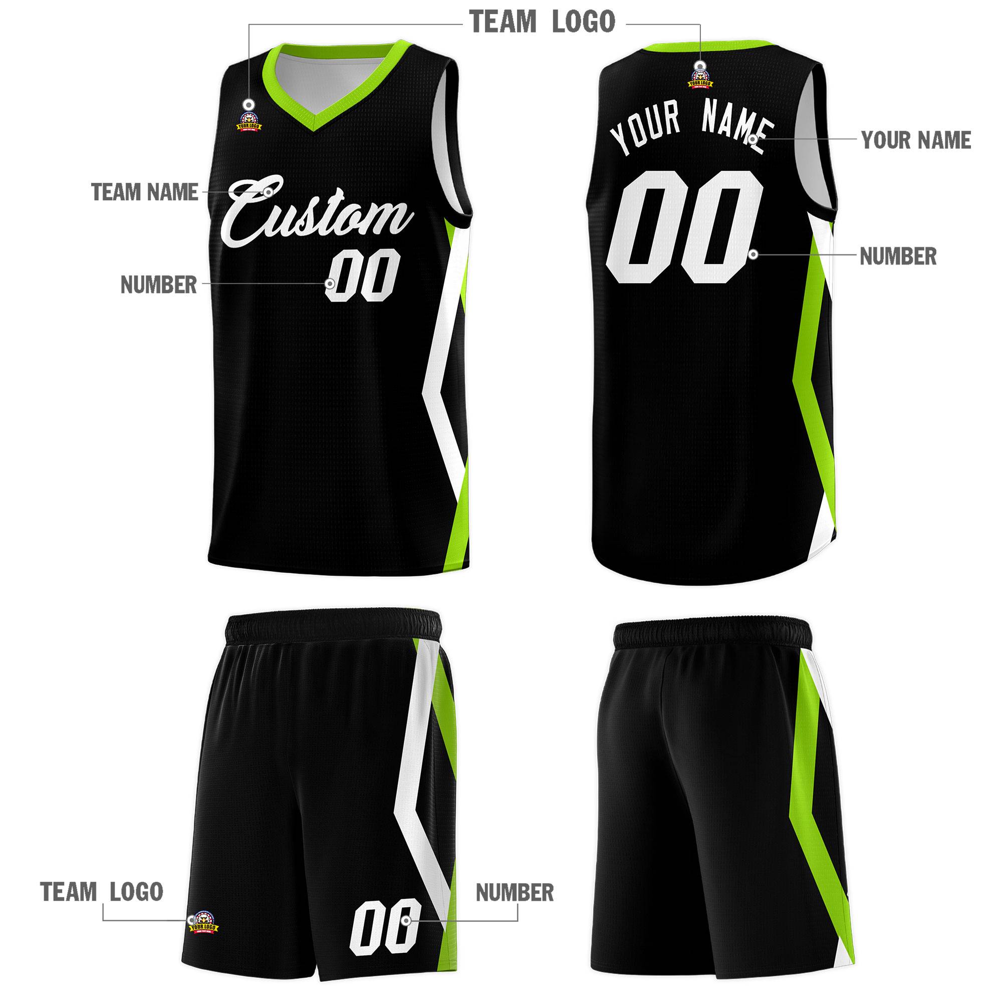 Custom Black Side Rhombus Graffiti Pattern Kits Basketball Jersey|KXKSHOP