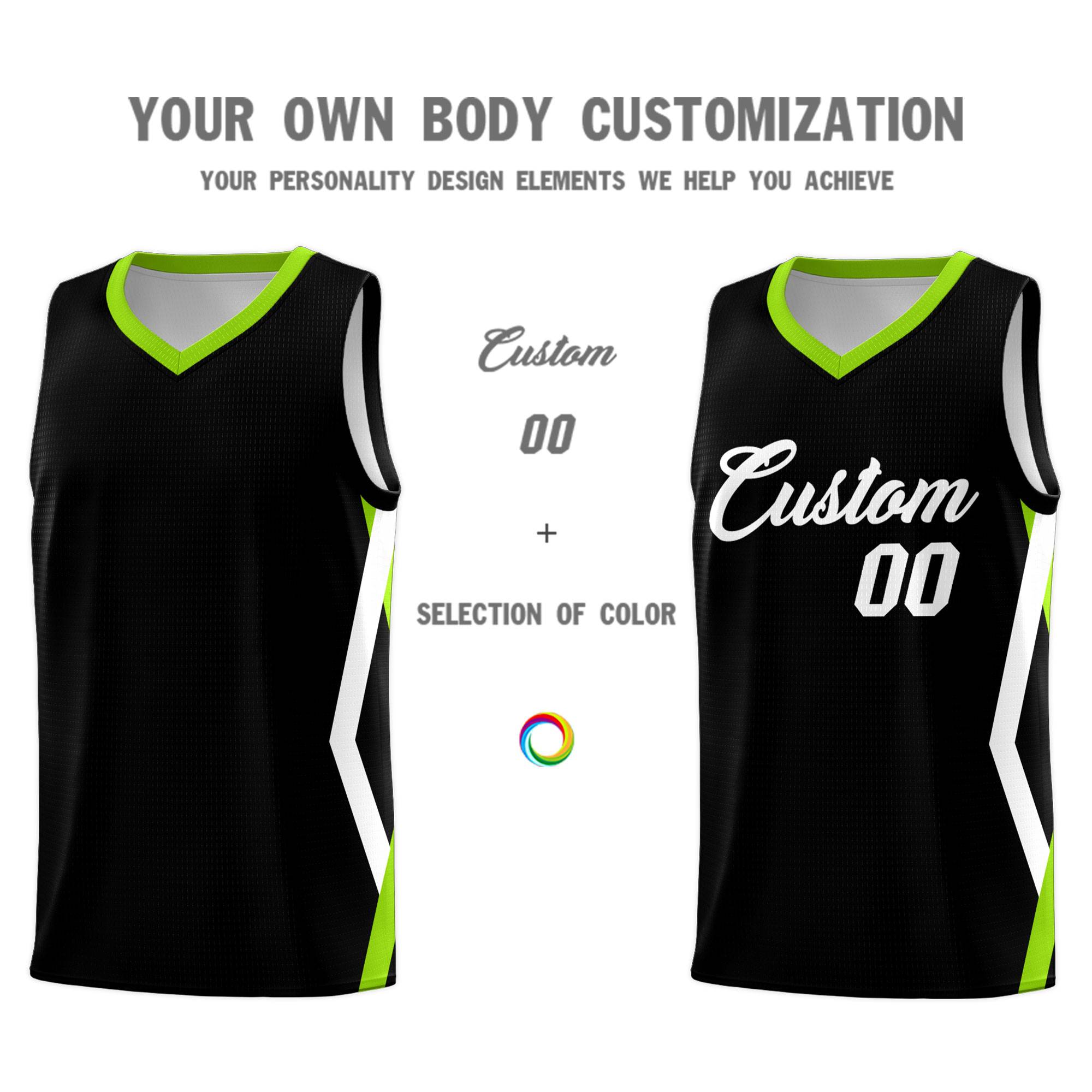 Custom Black Side Rhombus Graffiti Pattern Kits Basketball Jersey|KXKSHOP