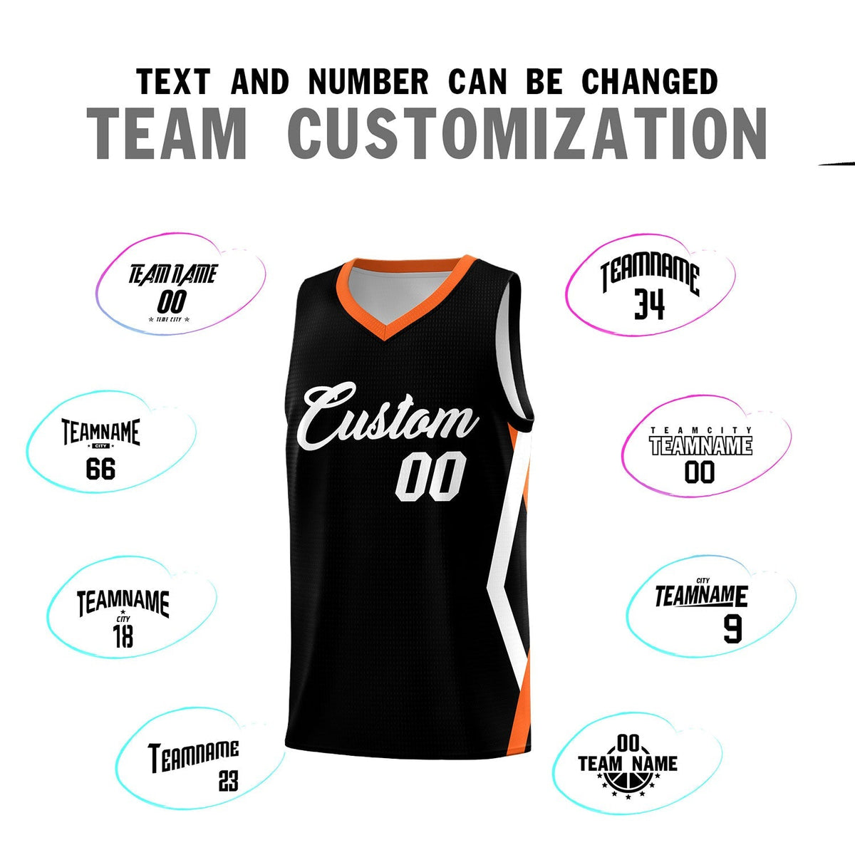 Custom Black Side Rhombus Graffiti Pattern Kits Basketball Jersey|KXKSHOP